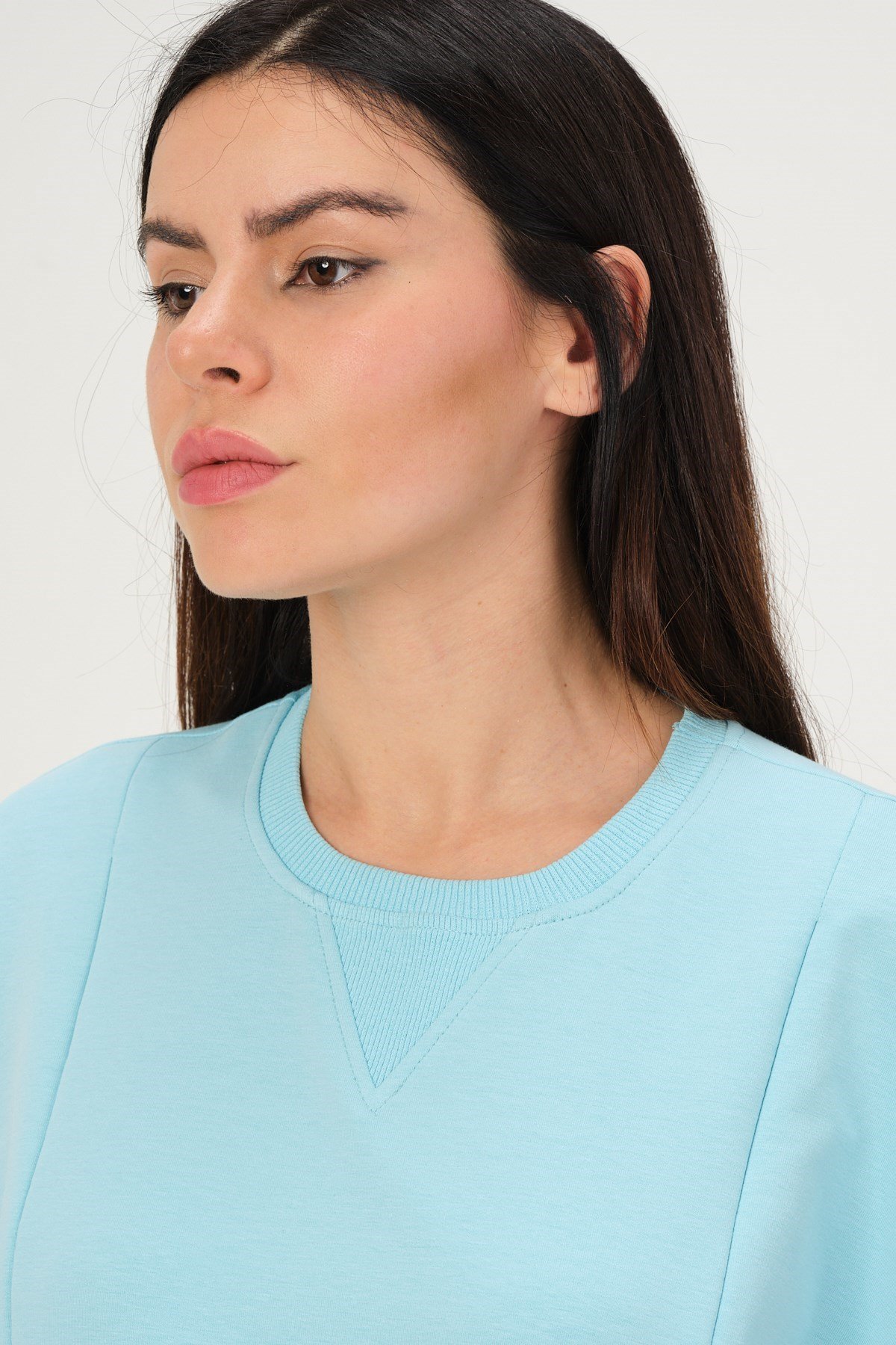 Busa Hamile Kısa Kollu Emzirme Detaylı Eşofman Takımı Mavi