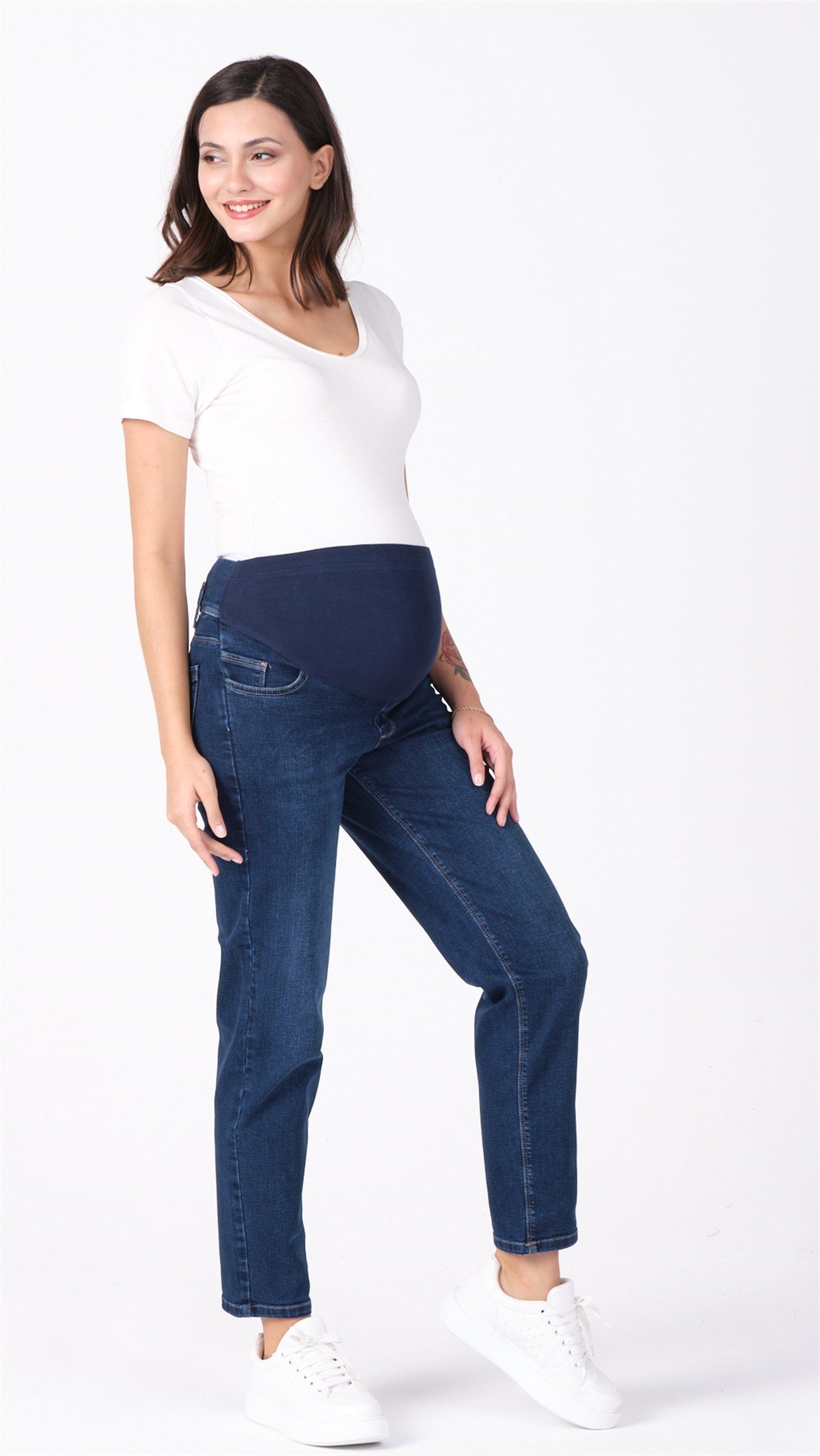 Busa Hamile Mom Fit Jean Lacivert