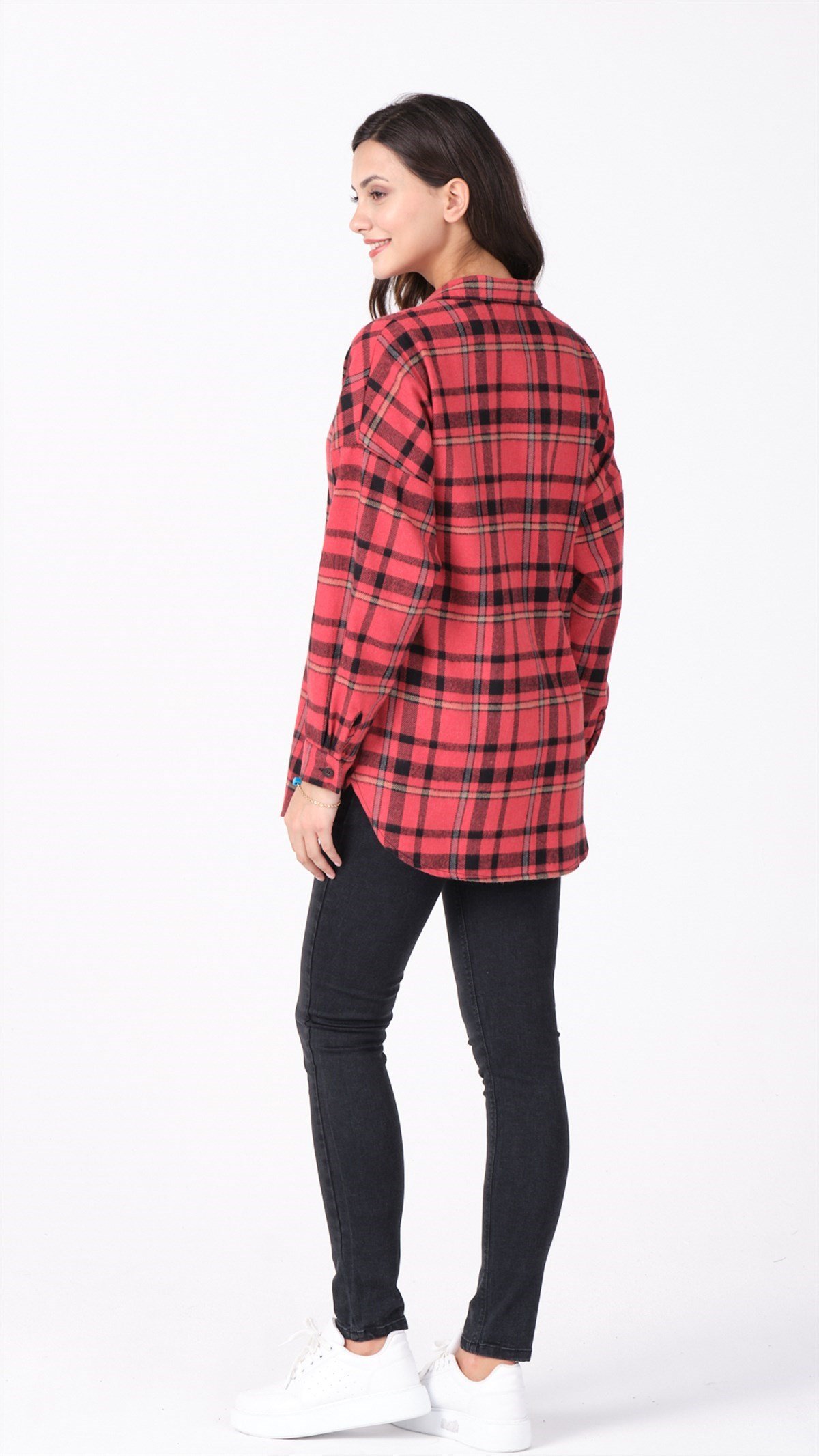 Busa Hamile Oduncu Ekose Gömlek Kırmızı