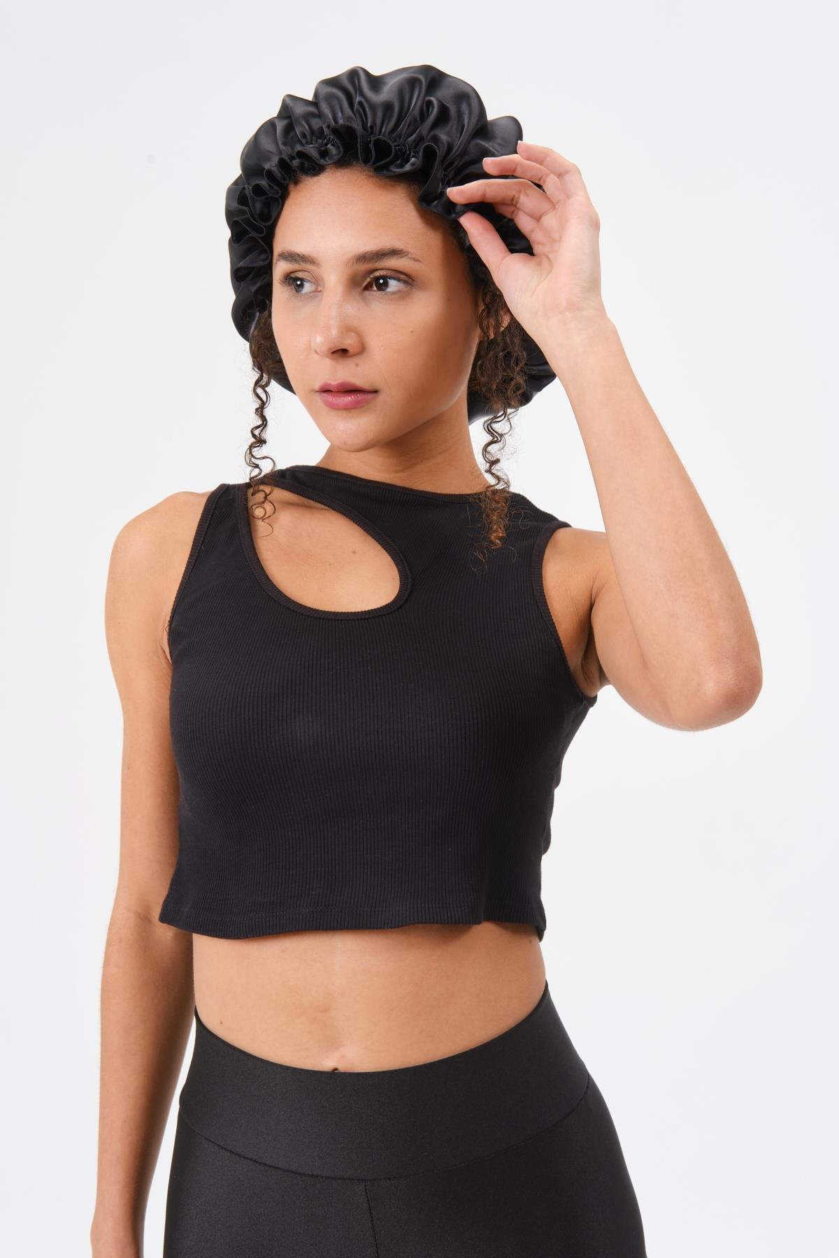 Busa Saten Uyku Bonesi Siyah