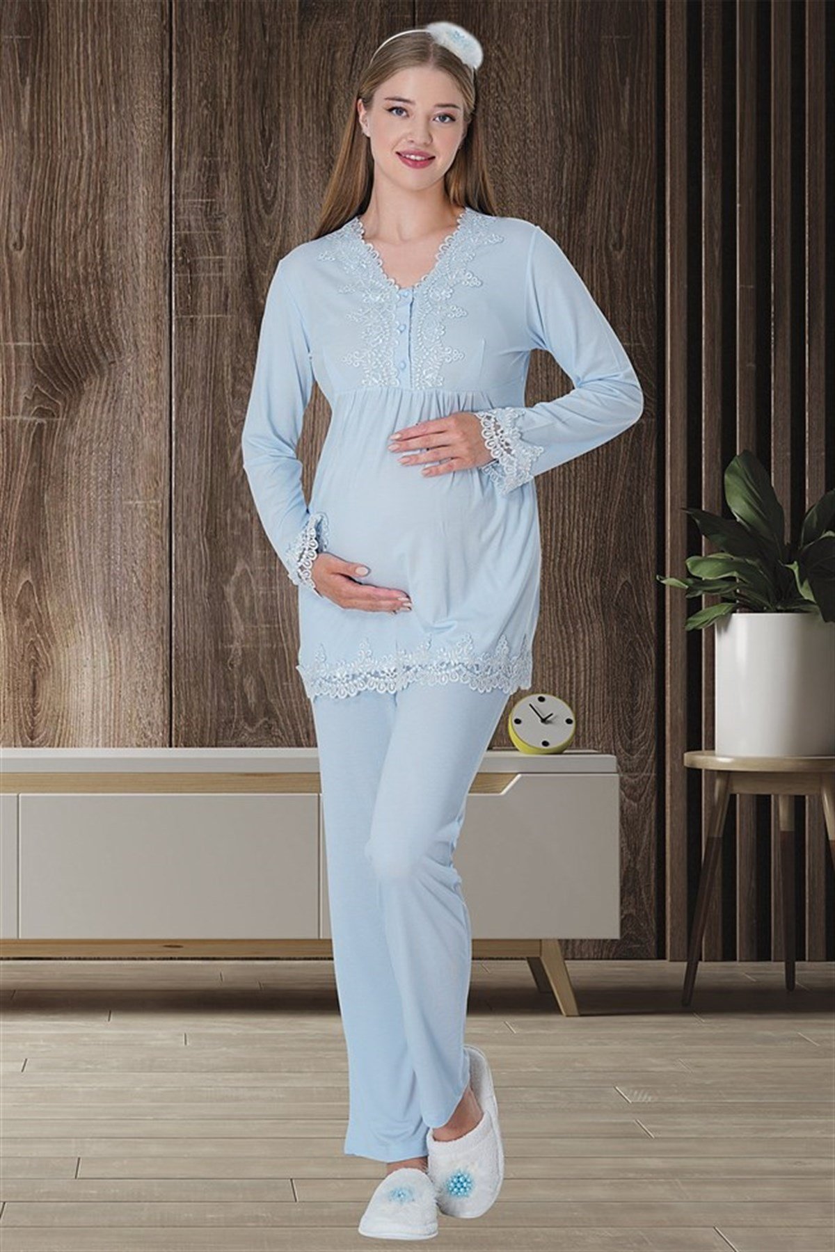 Carpediem La Rose 1501 Mavi Lohusa Pijama