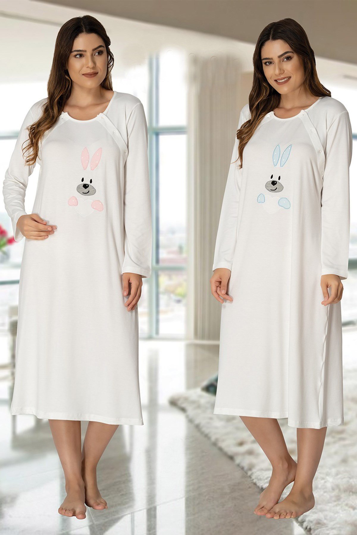 Effortt 3093 Emzirme Özellikli Hamile Gecelik Takımı