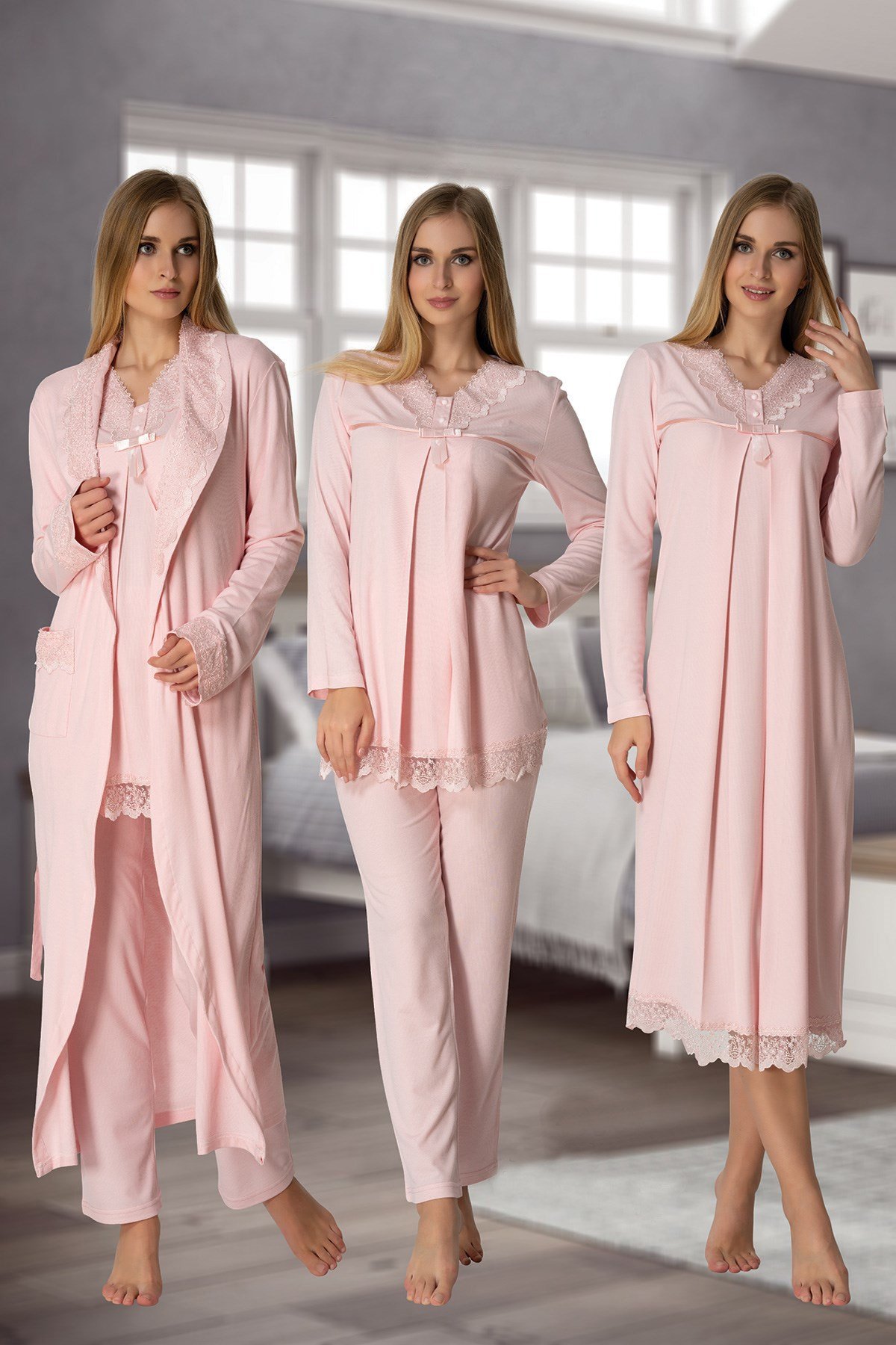 Effortt 4036 Pembe Lohusa Hamile 4'lü Set