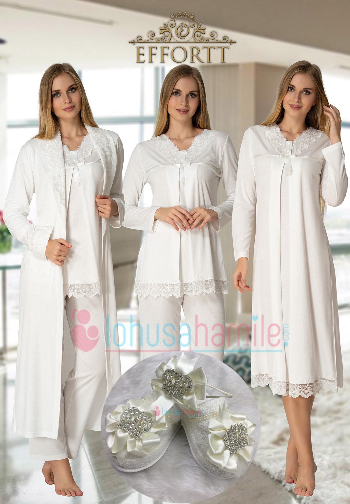 Effortt 4036 Terlik Tac Hediyeli Hamile 6'lı Set