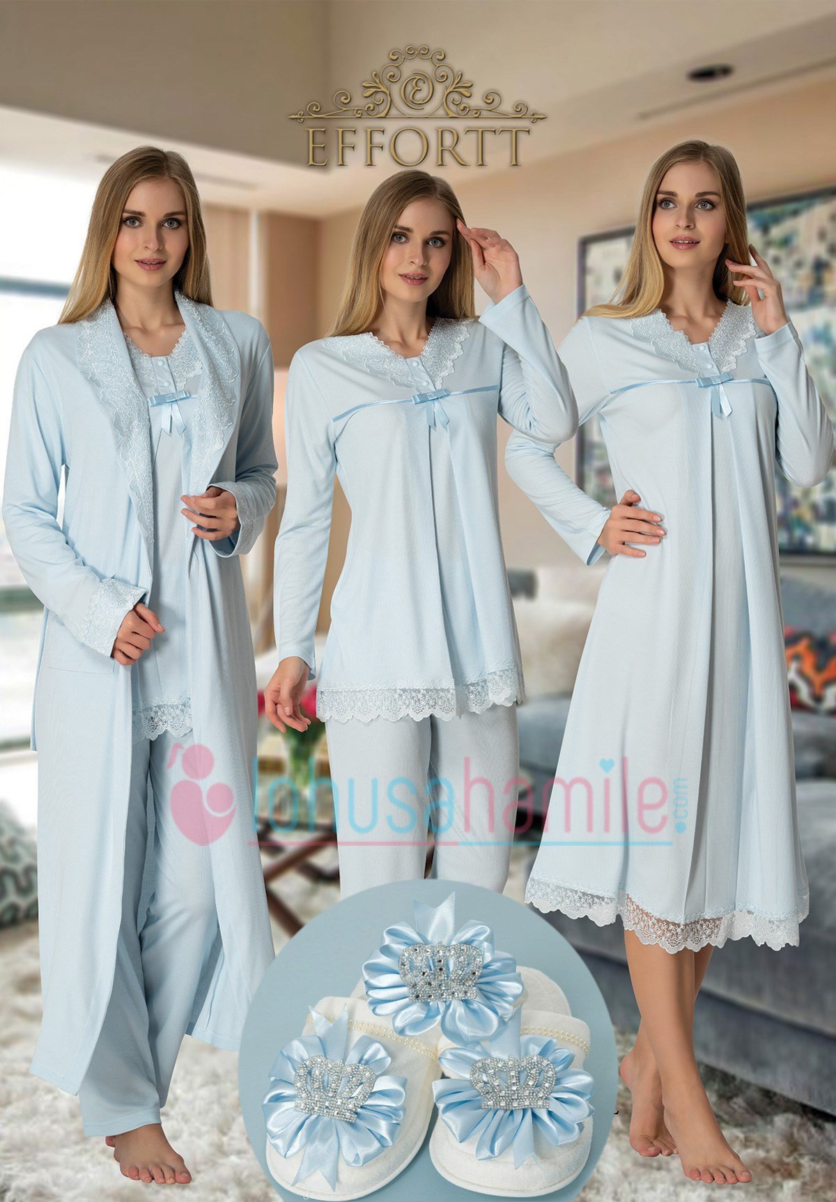 Effortt 4036 Terlik Tac Hediyeli Hamile 6'lı Set