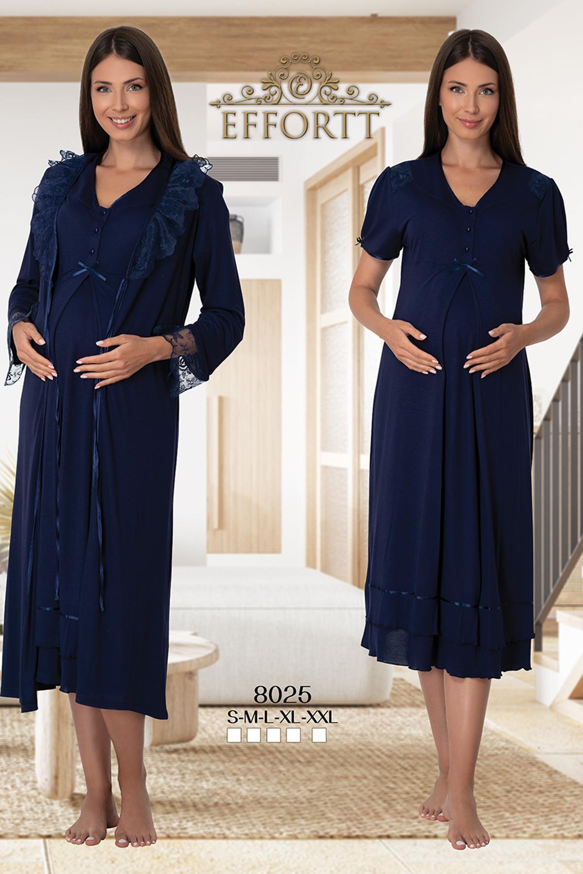 Effortt 8025 Dantel Sabahlıklı Lohusa Gecelik