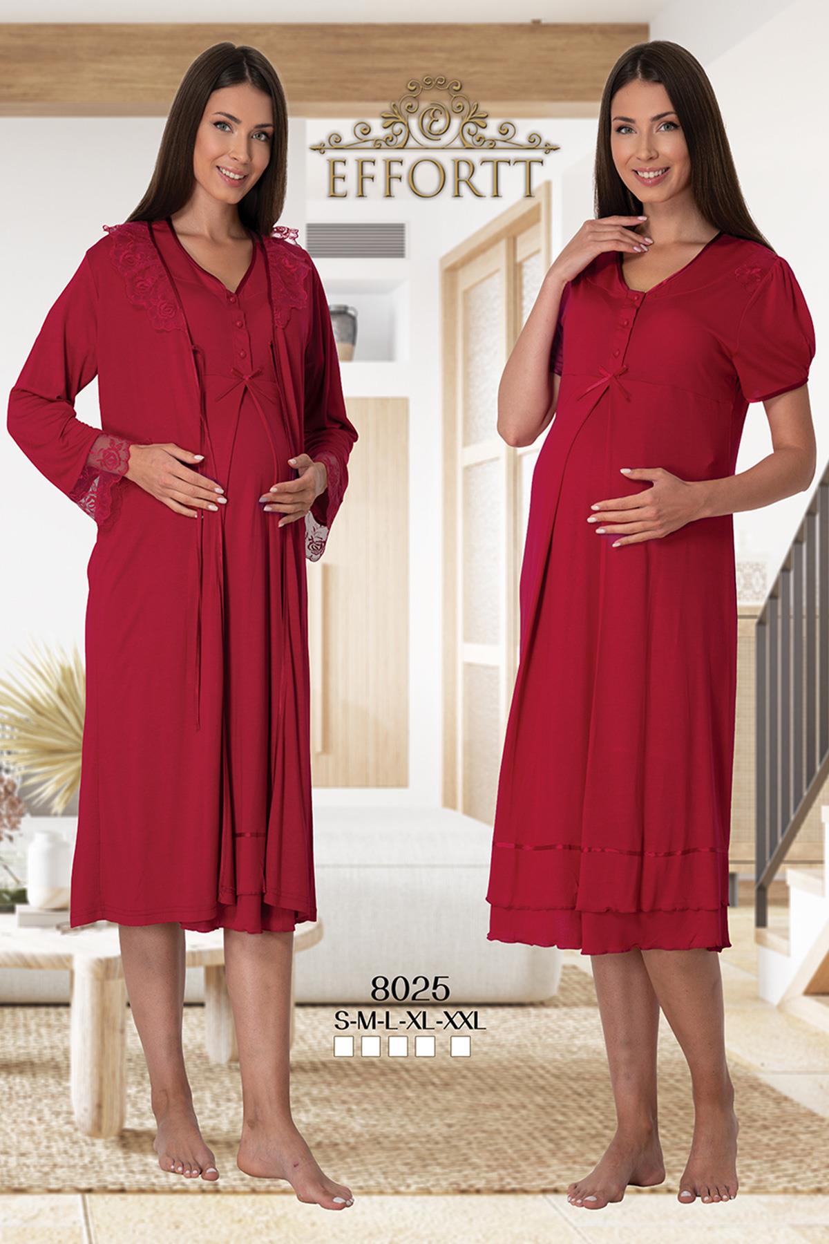 Effortt 8025 Dantel Sabahlıklı Lohusa Gecelik