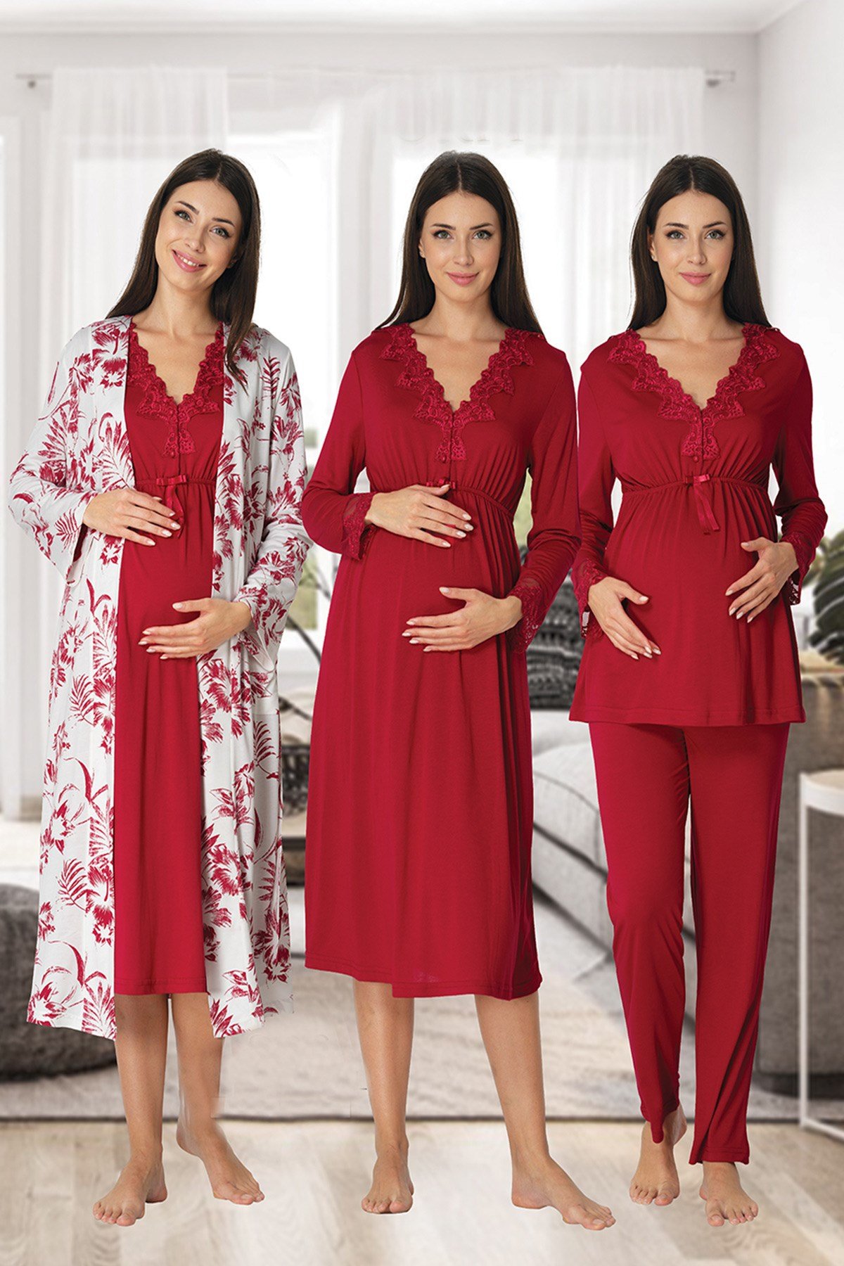 Effortt 8096 Vişne Hamile Lohusa 4lü Set