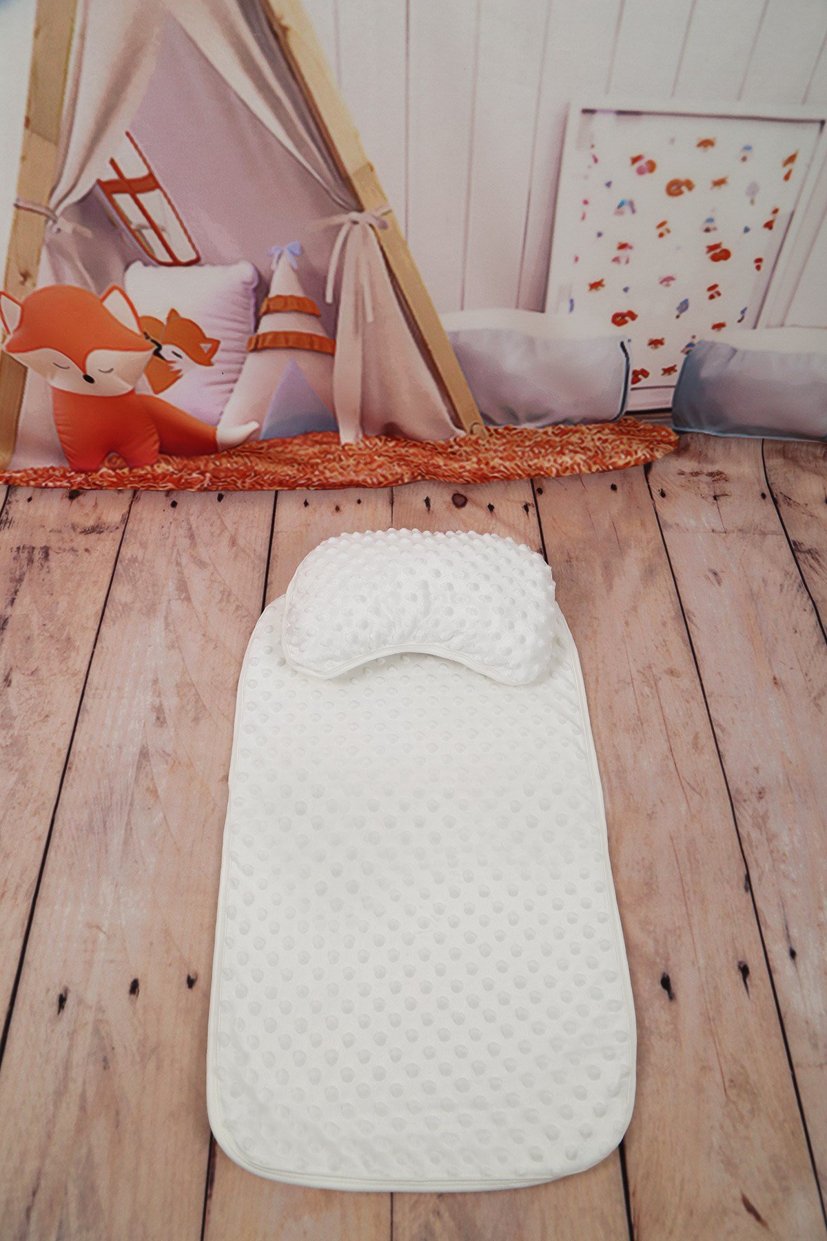 Ekru Bebek Alt Açma ve Yastık Seti BA1010