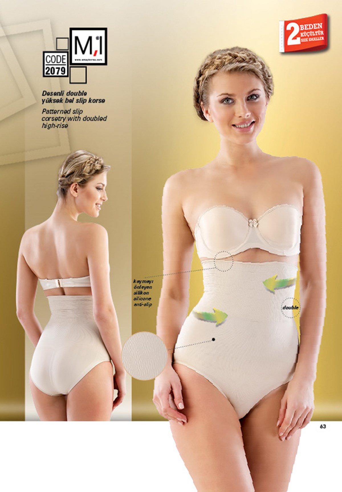 Emay 2079 Yüksek Bel Slip Külot