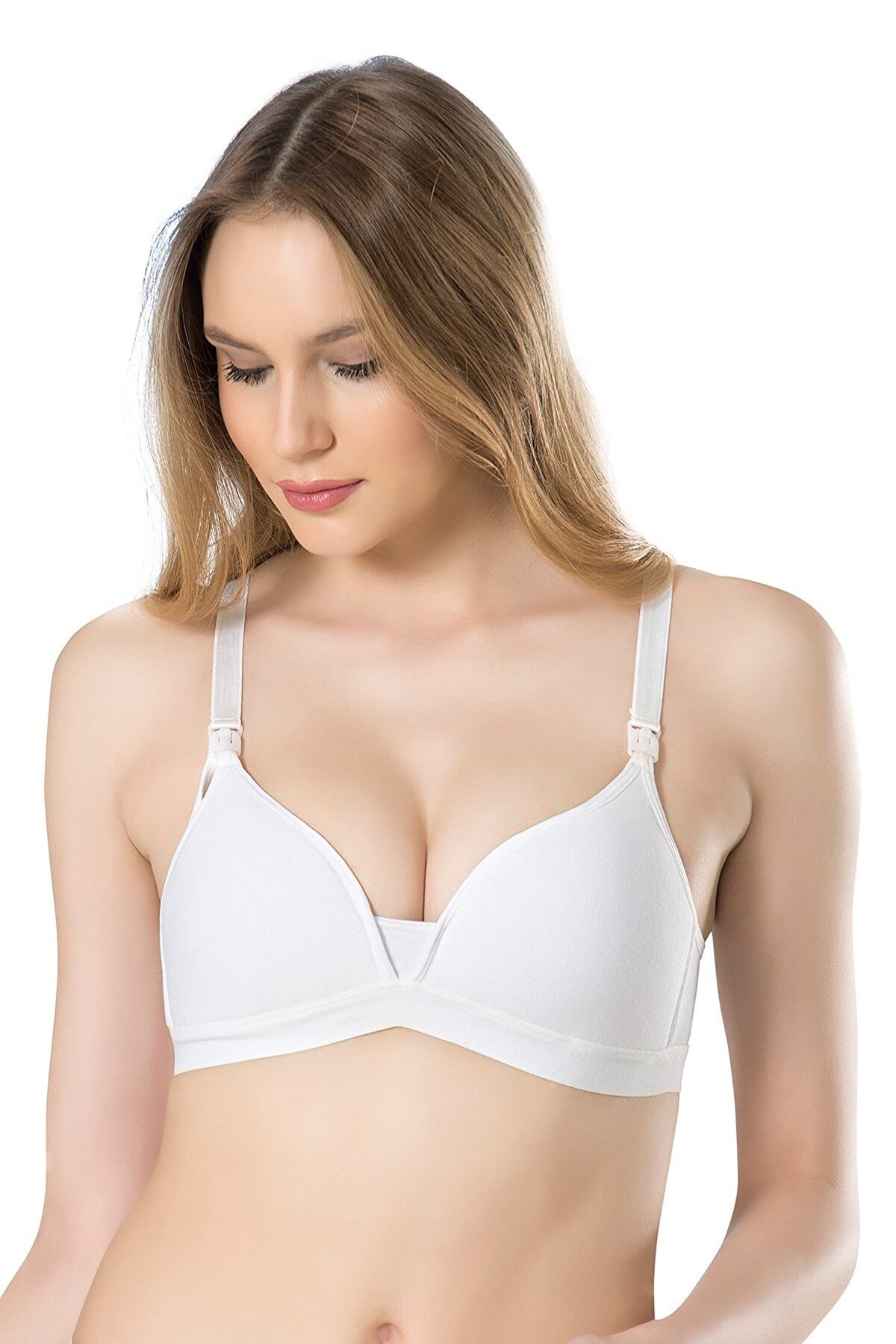 Fabony 1080 Beyaz Kaplı Modal Emzirme Sütyeni