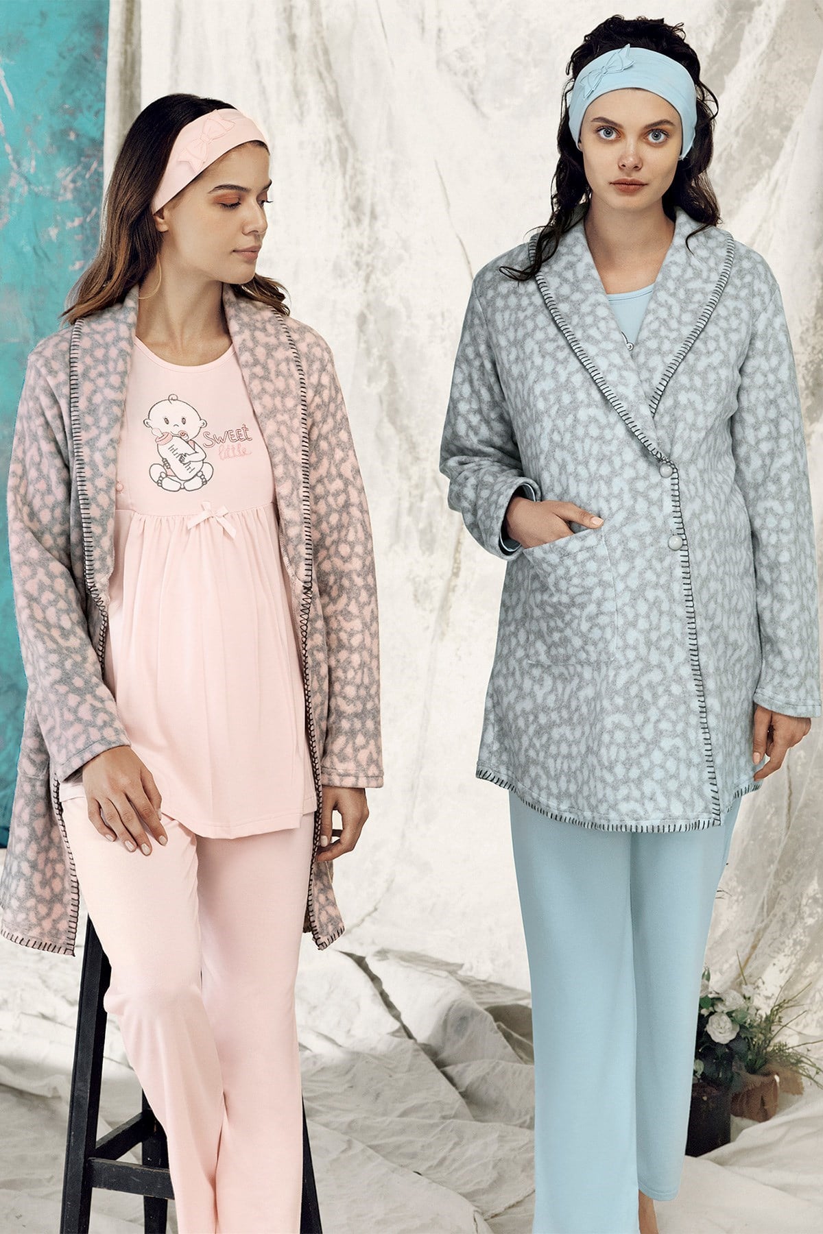 Haluk Bayram 3620 Sweet Little Sabahlıklı Lohusa Pijama Takımı