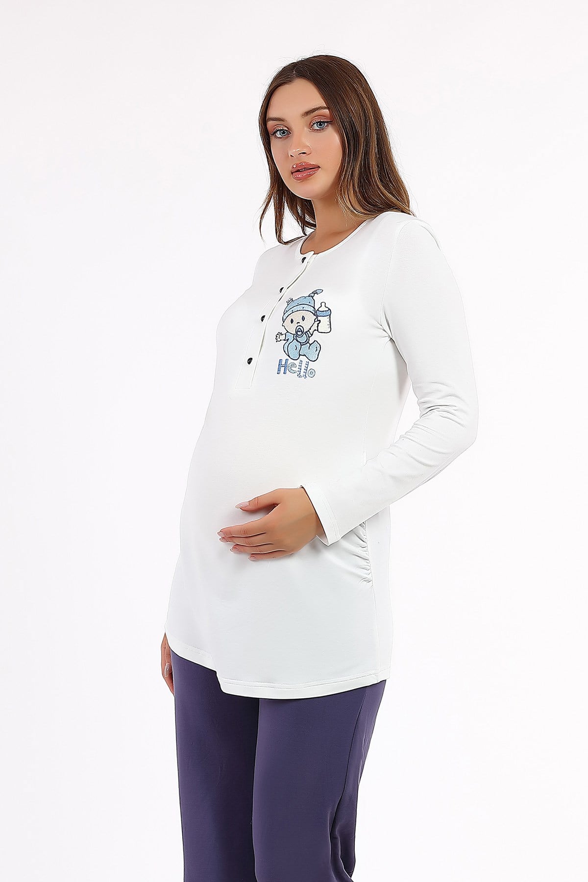 Haluk Bayram 4215 Sabahlıklı Lohusa Pijama Takımı