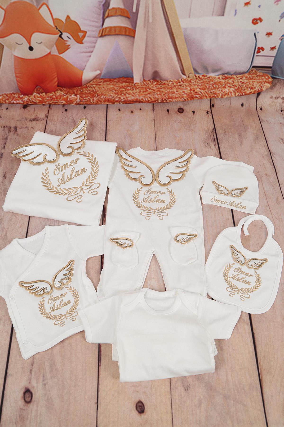 İsime Özel Gold Taşlı Hastane Çıkışı 10lu Set Lh1011