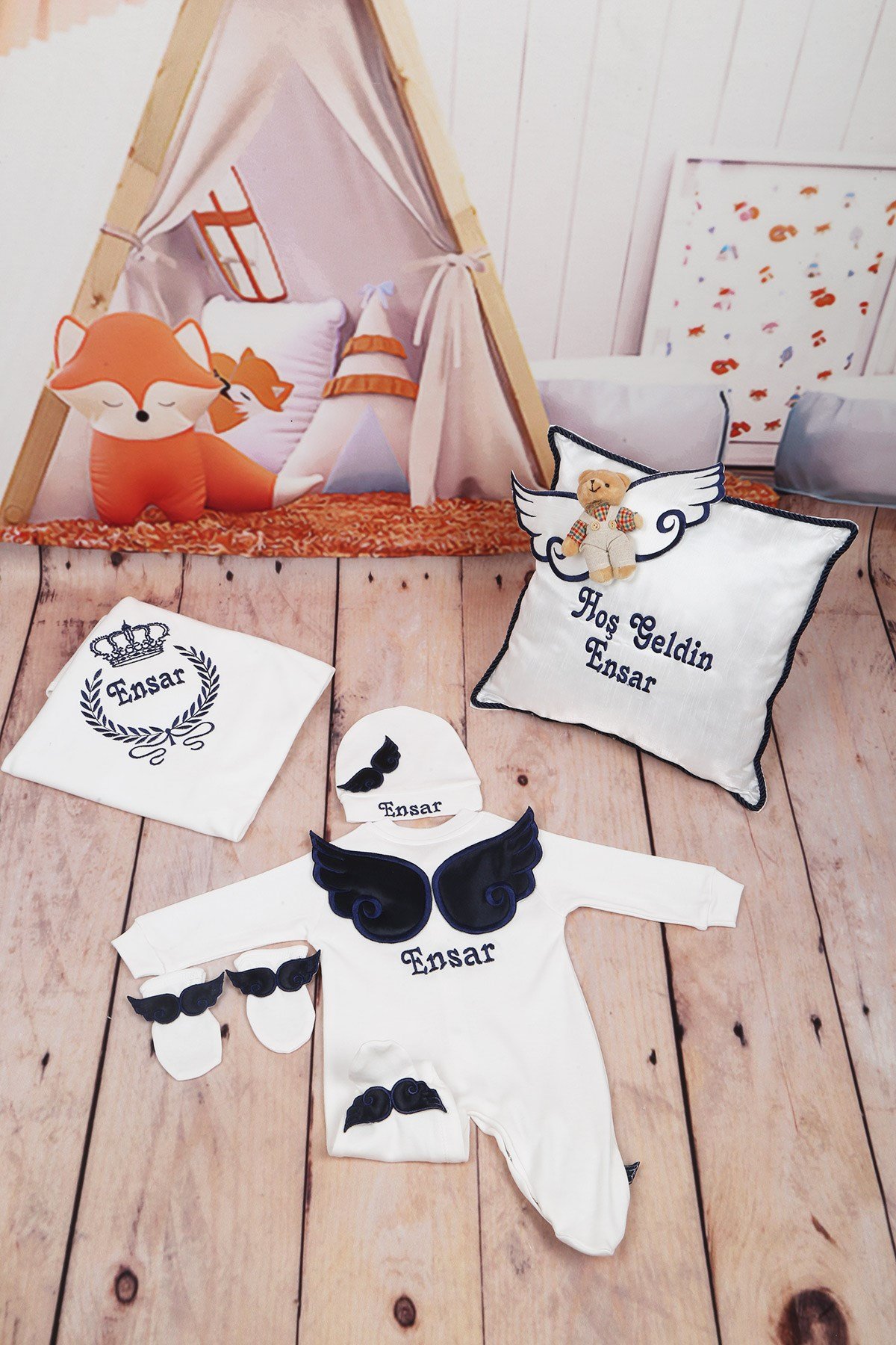 İsme özel 5li Bebek Seti 5613