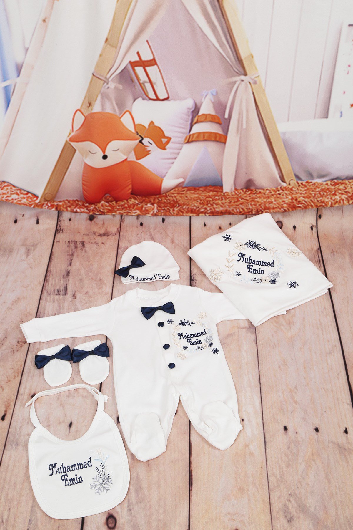 İsme özel 5li Bebek Seti 5615