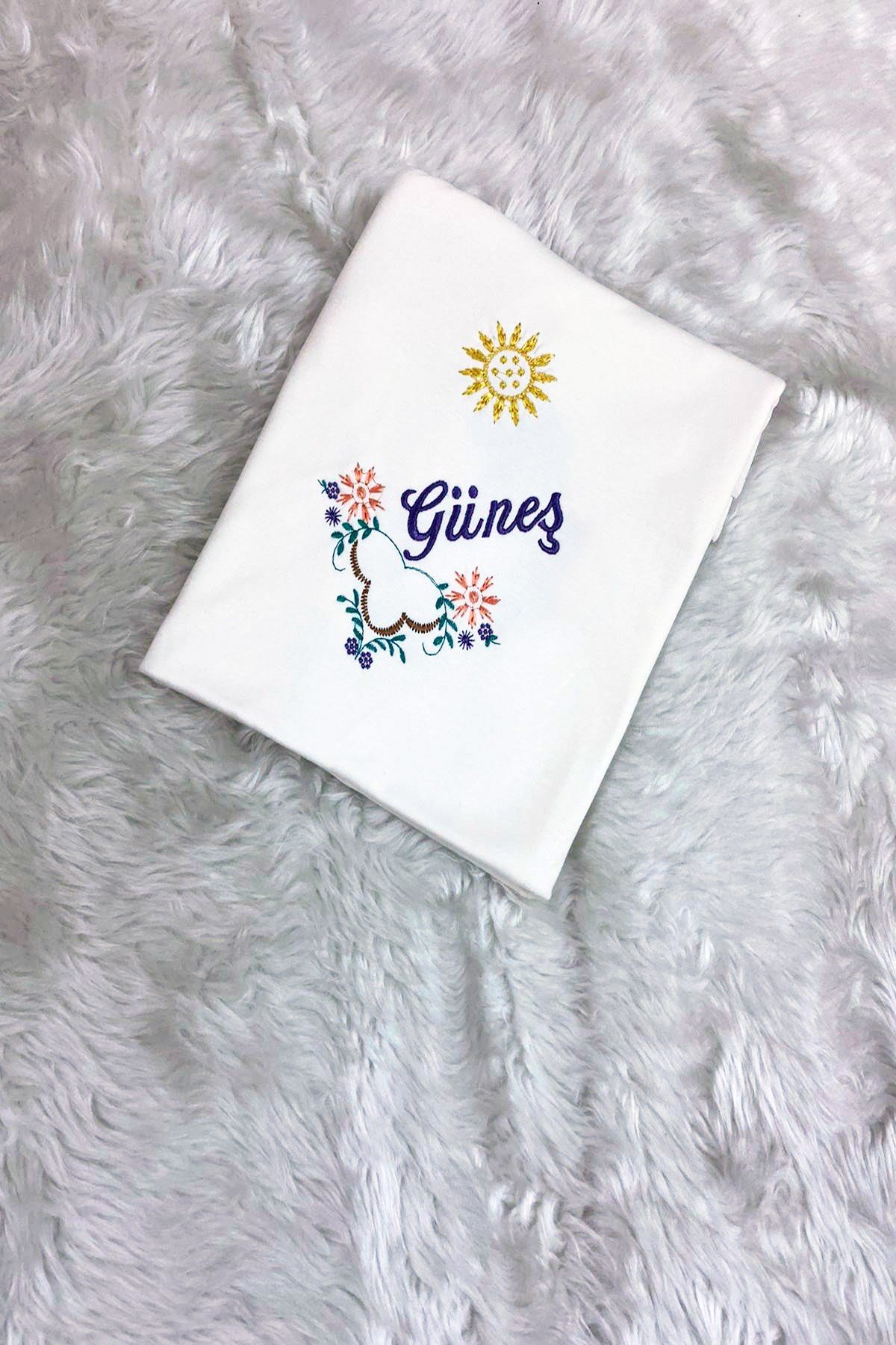 İsme özel B7053 Desenli Bebek Battaniyesi