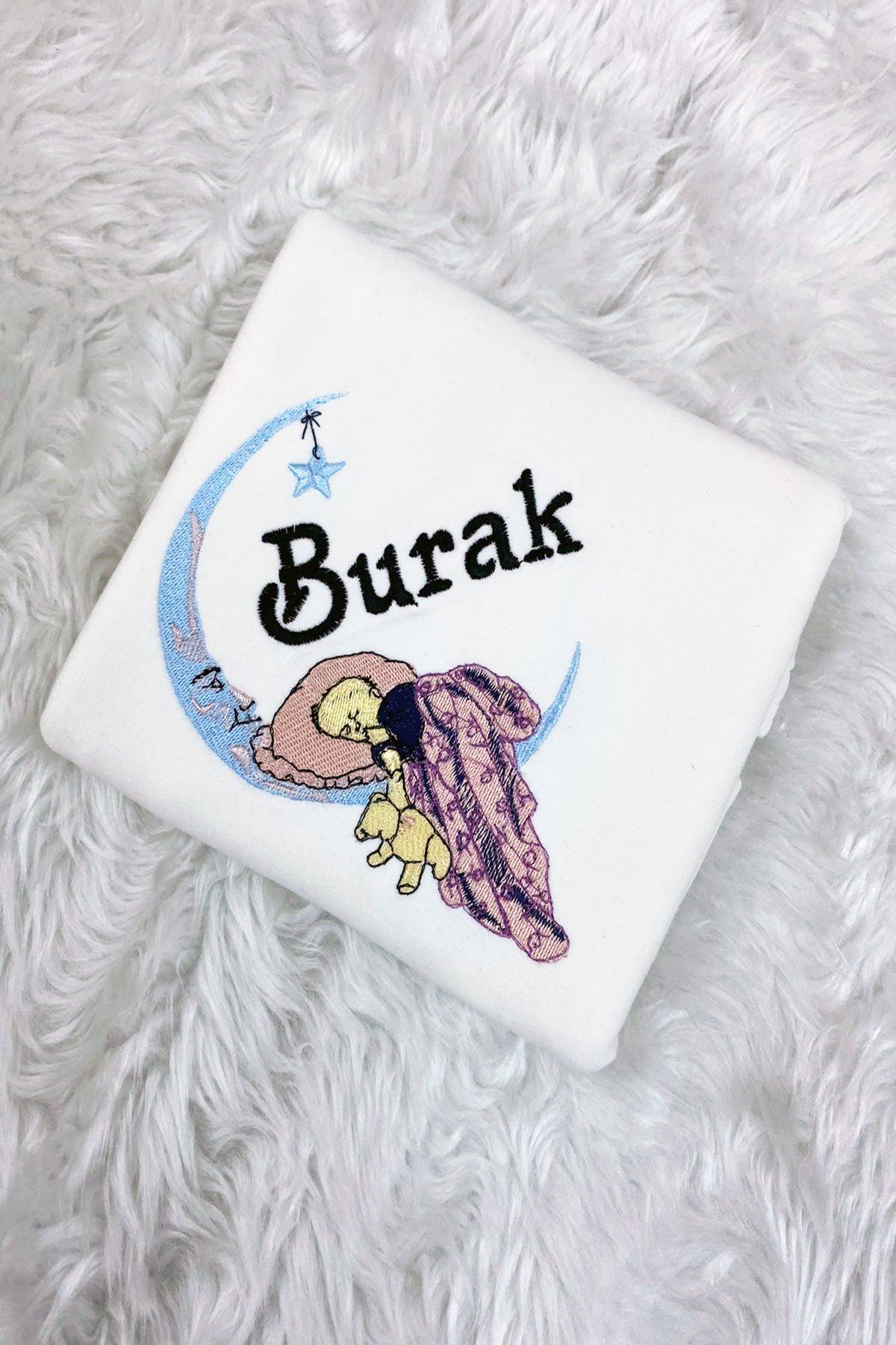 İsme özel B7054 Desenli Bebek Battaniyesi