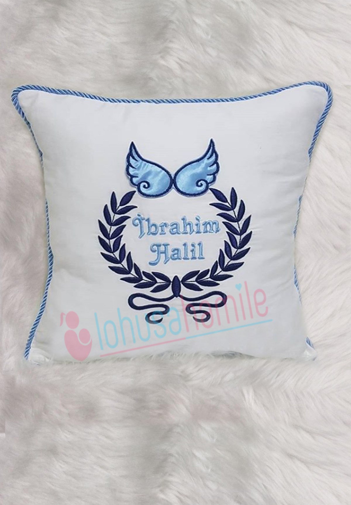 İsme Özel Kanat Nakışlı Takı Yastığı 613
