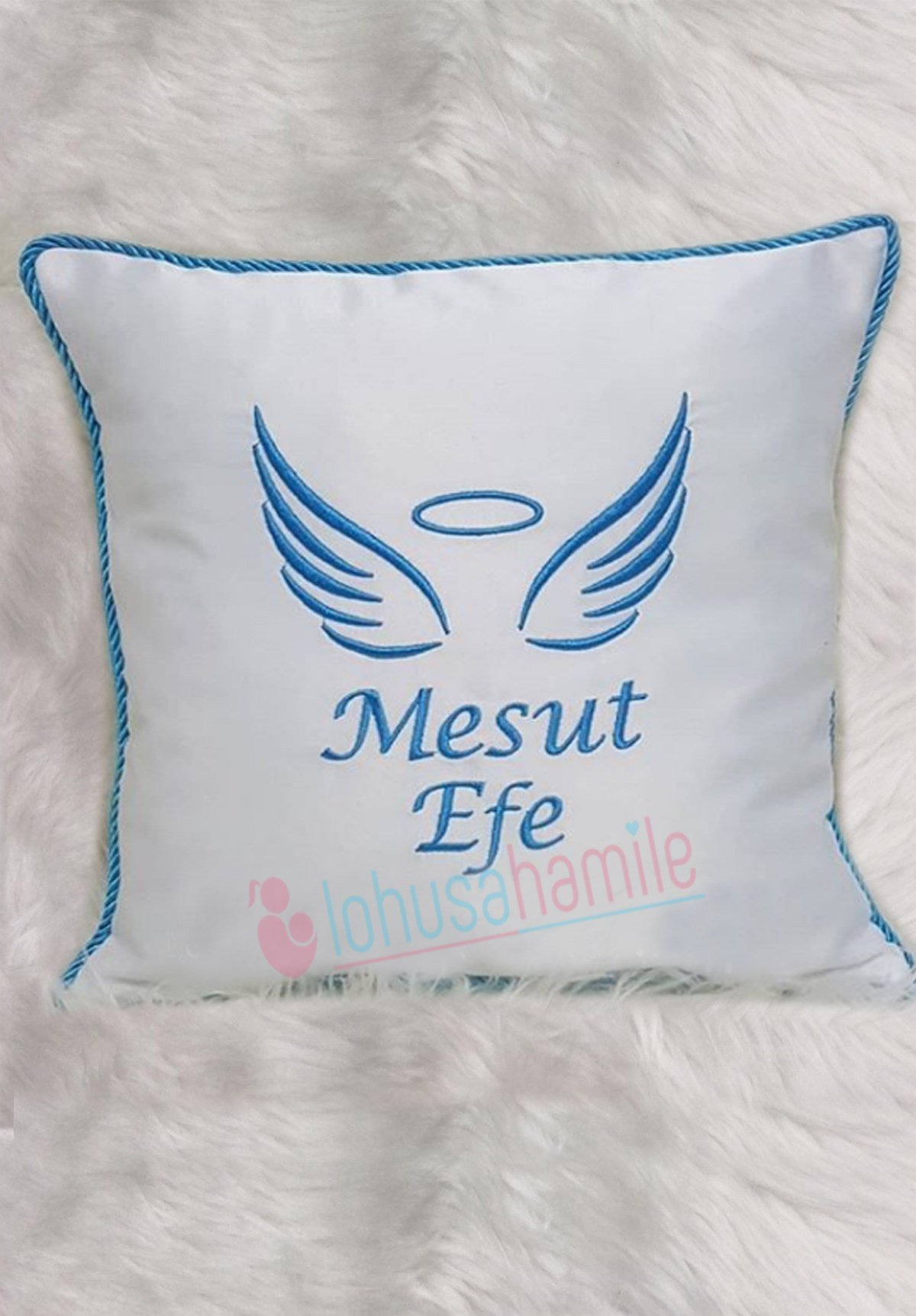 İsme Özel Melek Nakışlı Takı Yastığı 610