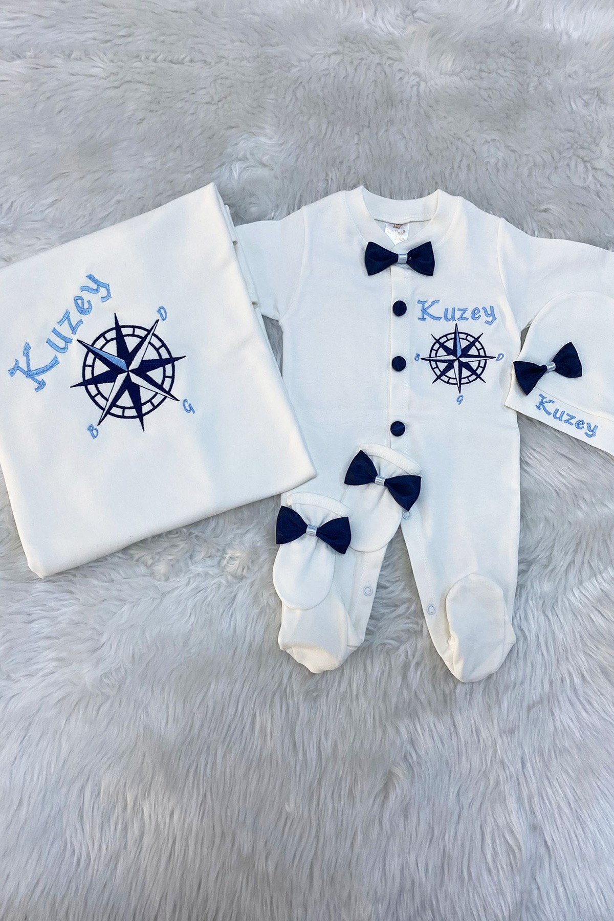 İsme Özel Pusula İşlemeli 4'lü Set-Lh4037