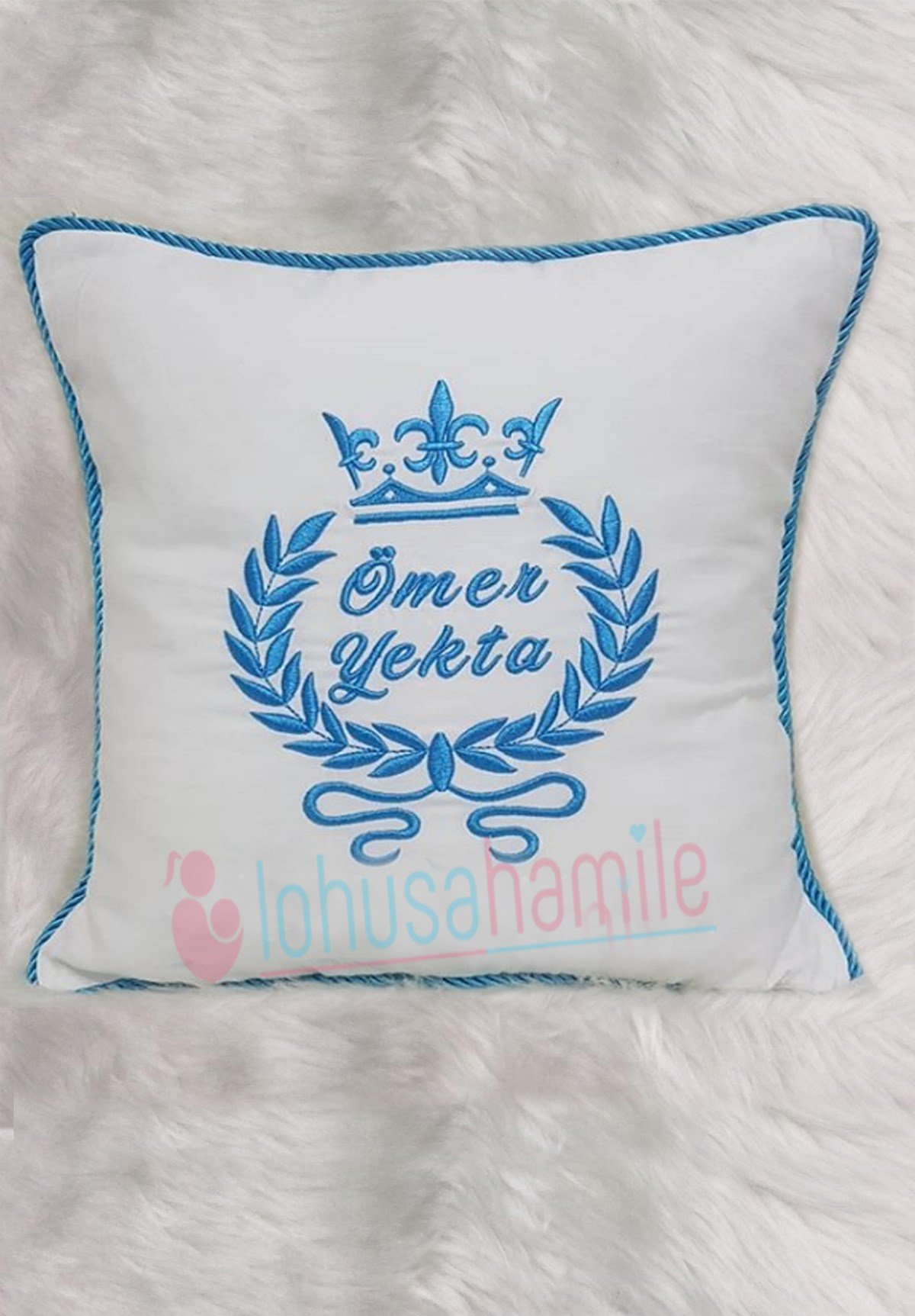 İsme Özel Tac Nakışlı Takı Yastığı 615