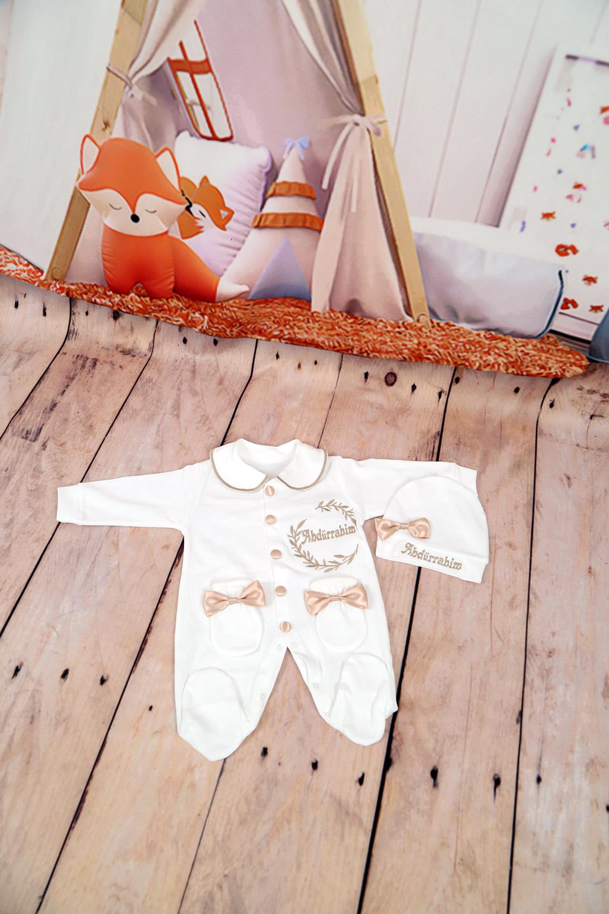 İsme Özel Yaka Detaylı Hastane Çıkışı 3'lü set Lh0364