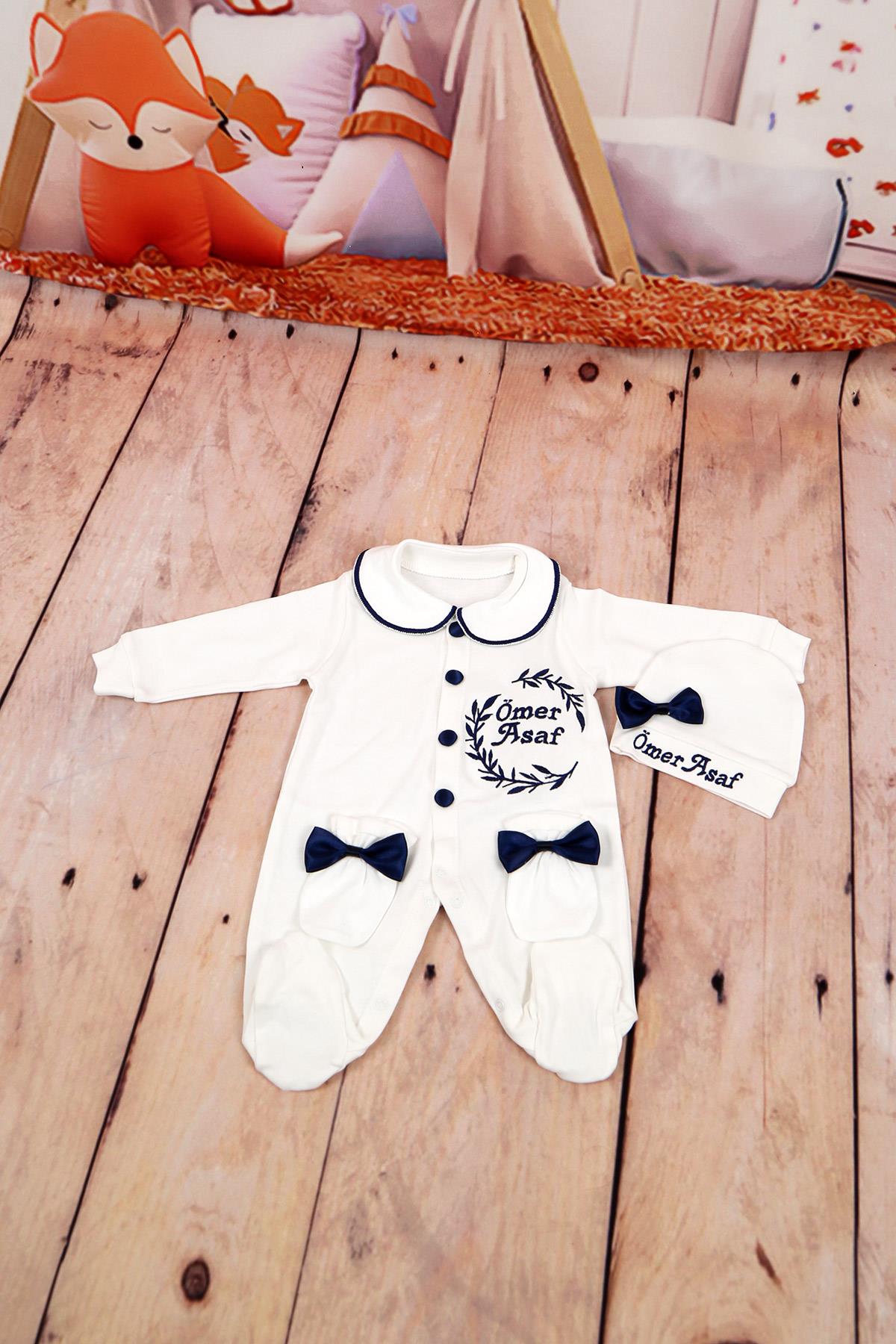 İsme Özel Yaka Detaylı Hastane Çıkışı 3'lü set Lh0369