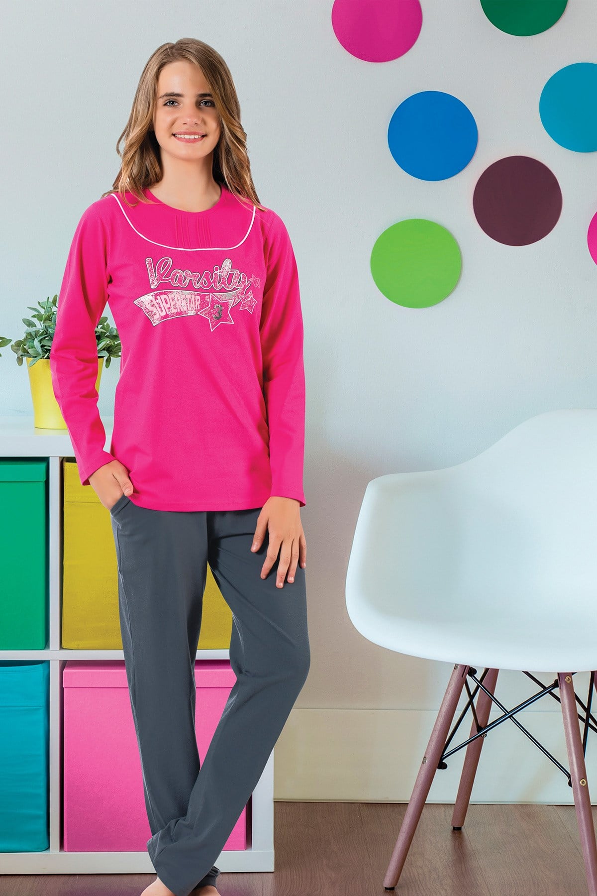 Kız Çoçuk Garson Pijama Takım 8025