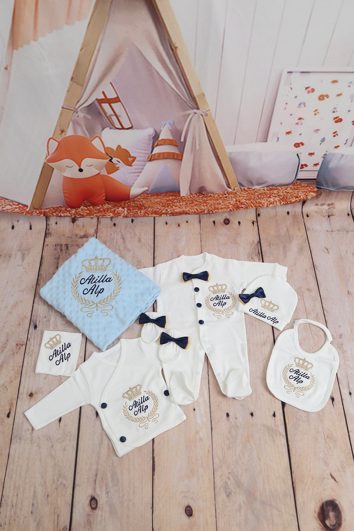 LH1034 İsme Özel Çelenk Taclı Hastane Çıkışı 10'lu Set