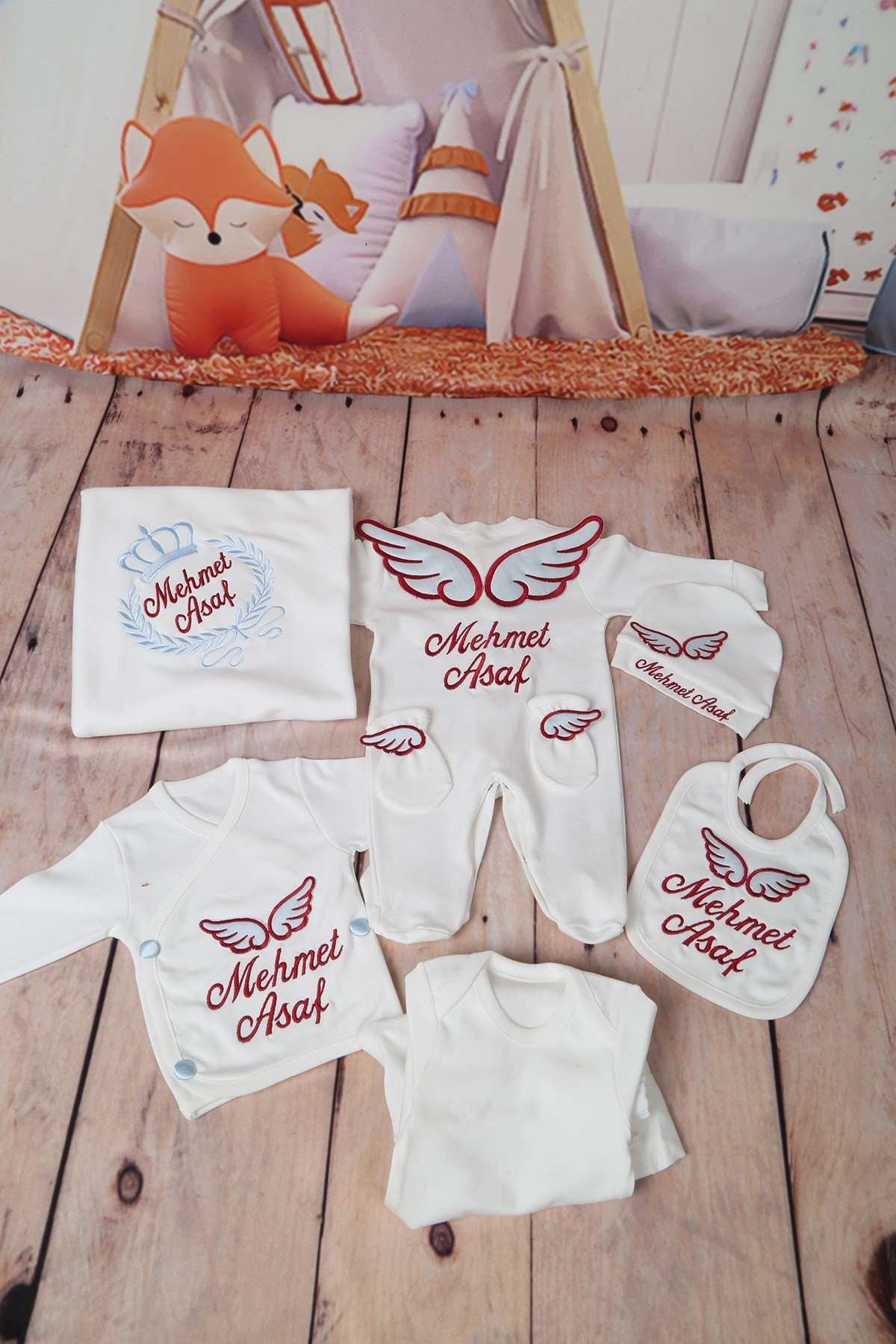 LH1045 İsme Özel Kanatlı Hastane Çıkışı 10'lu Set