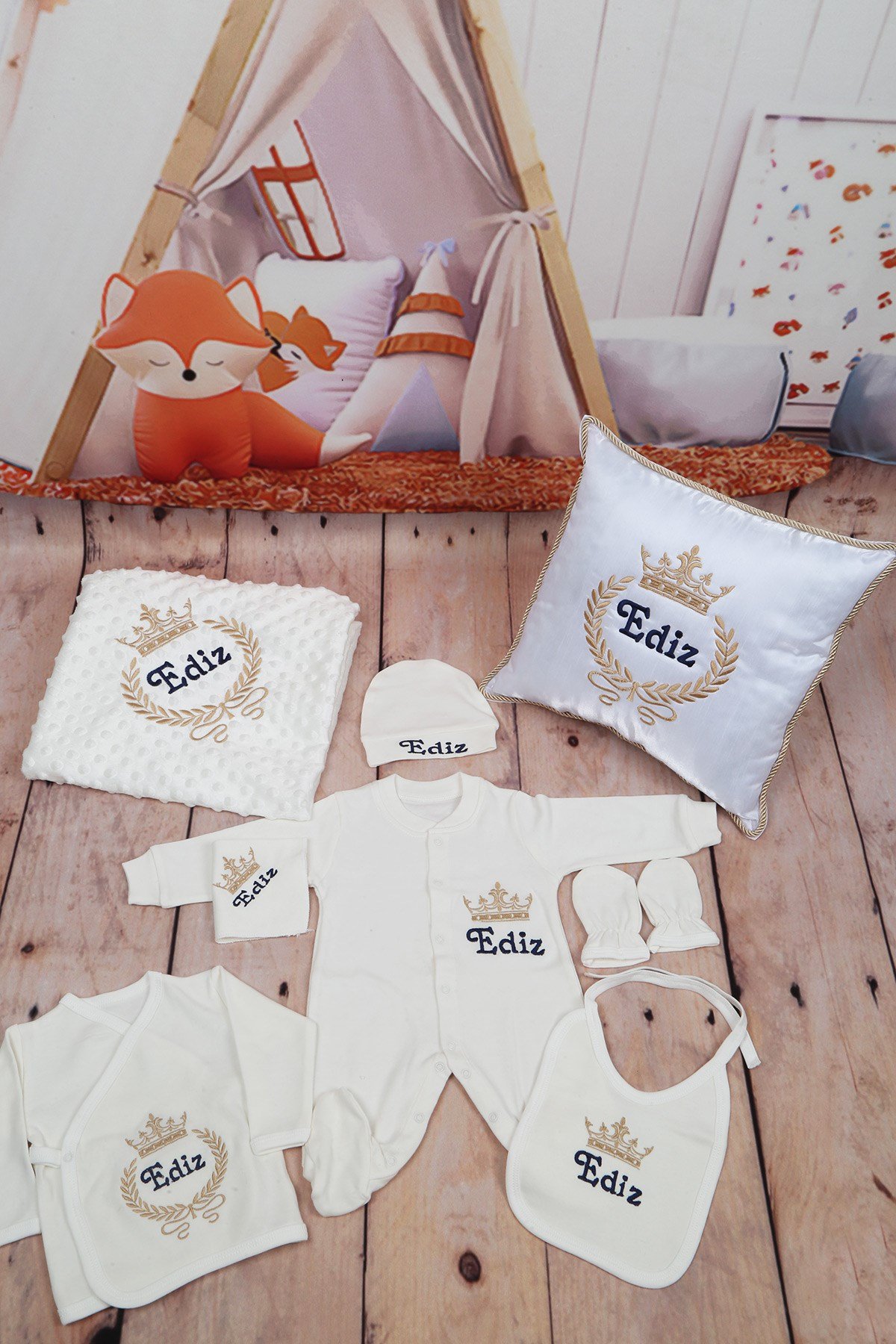 Lh1111 İsme Özel Taç Çelenk Detaylı Hastane Çıkışı 11li Set