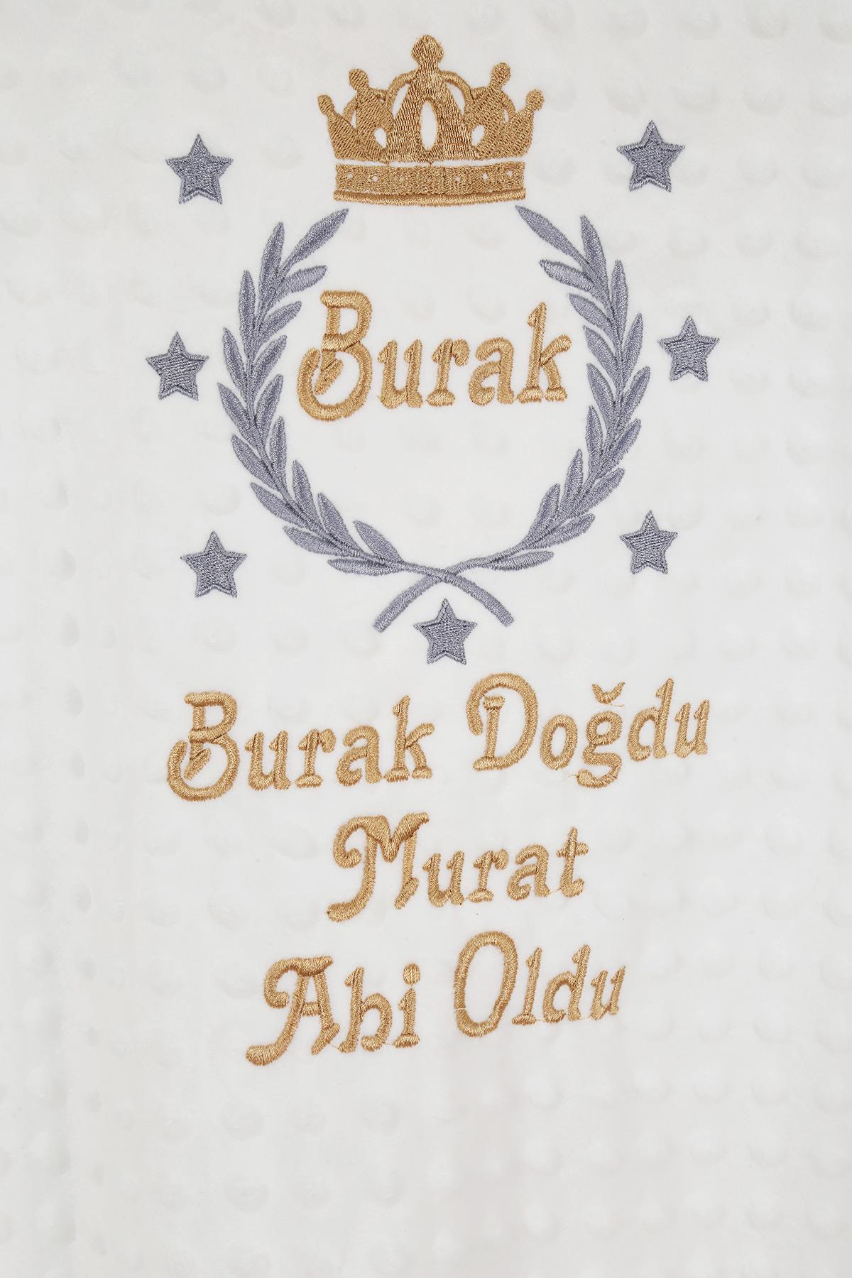 Lh1121 İsme Özel Yıldız Taç Çelenk Nakışlı 11li Hastane Çıkış Set