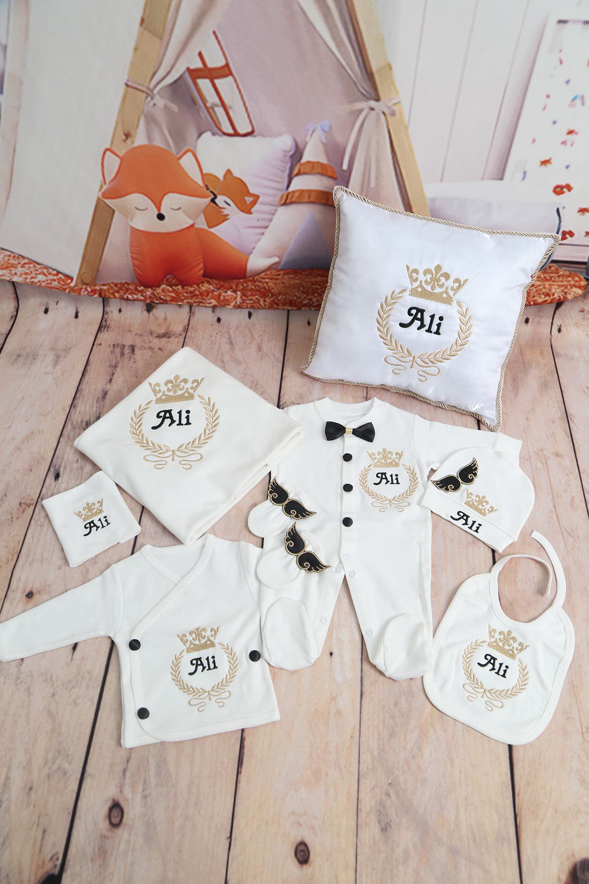 Lh1157 Personalized Hospital Exit with Name 11 Pieces and Cushion