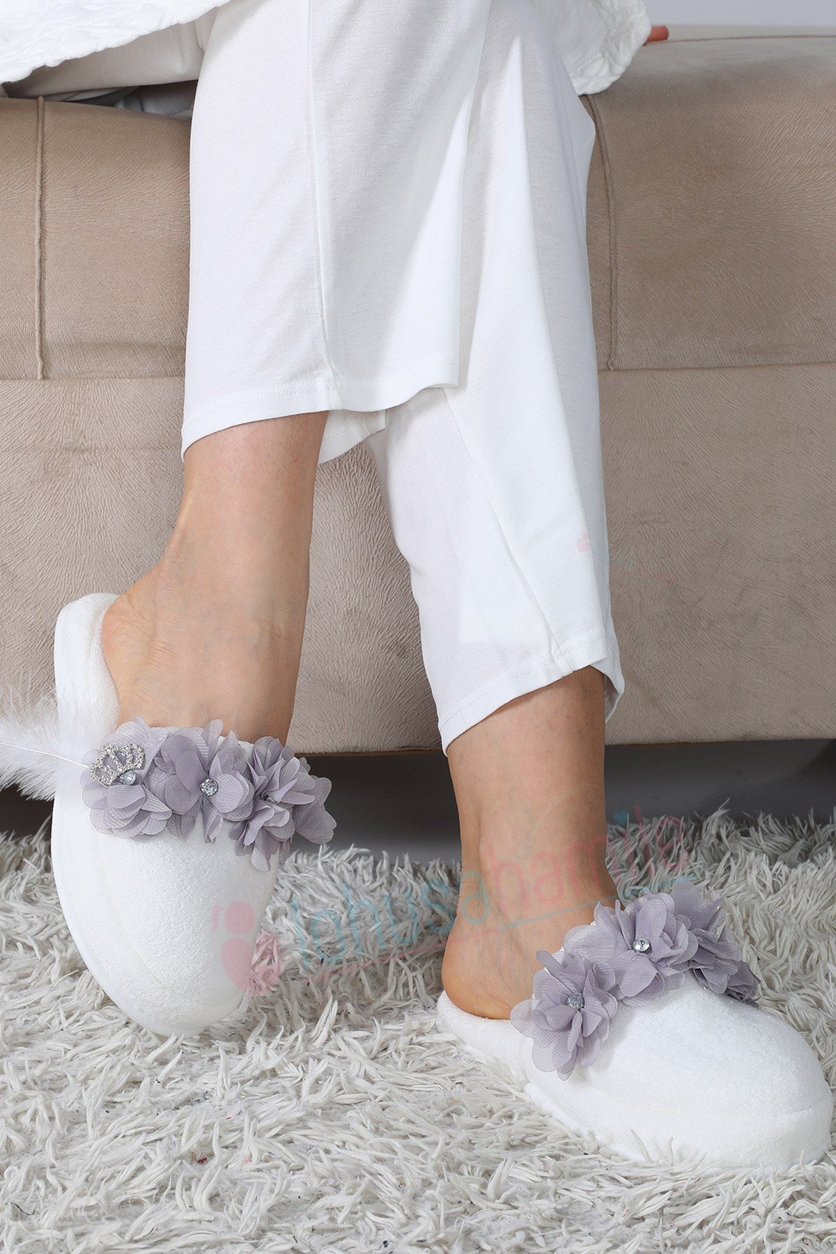 Lh12080 Gri Lotus Lohusa Terliği