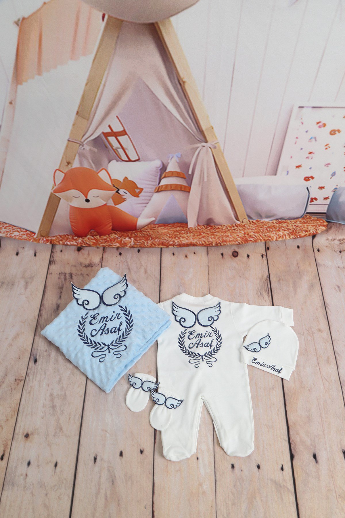 Lh4093 İsme Özel Kanatlı Hastane Çıkışı 4'lü set