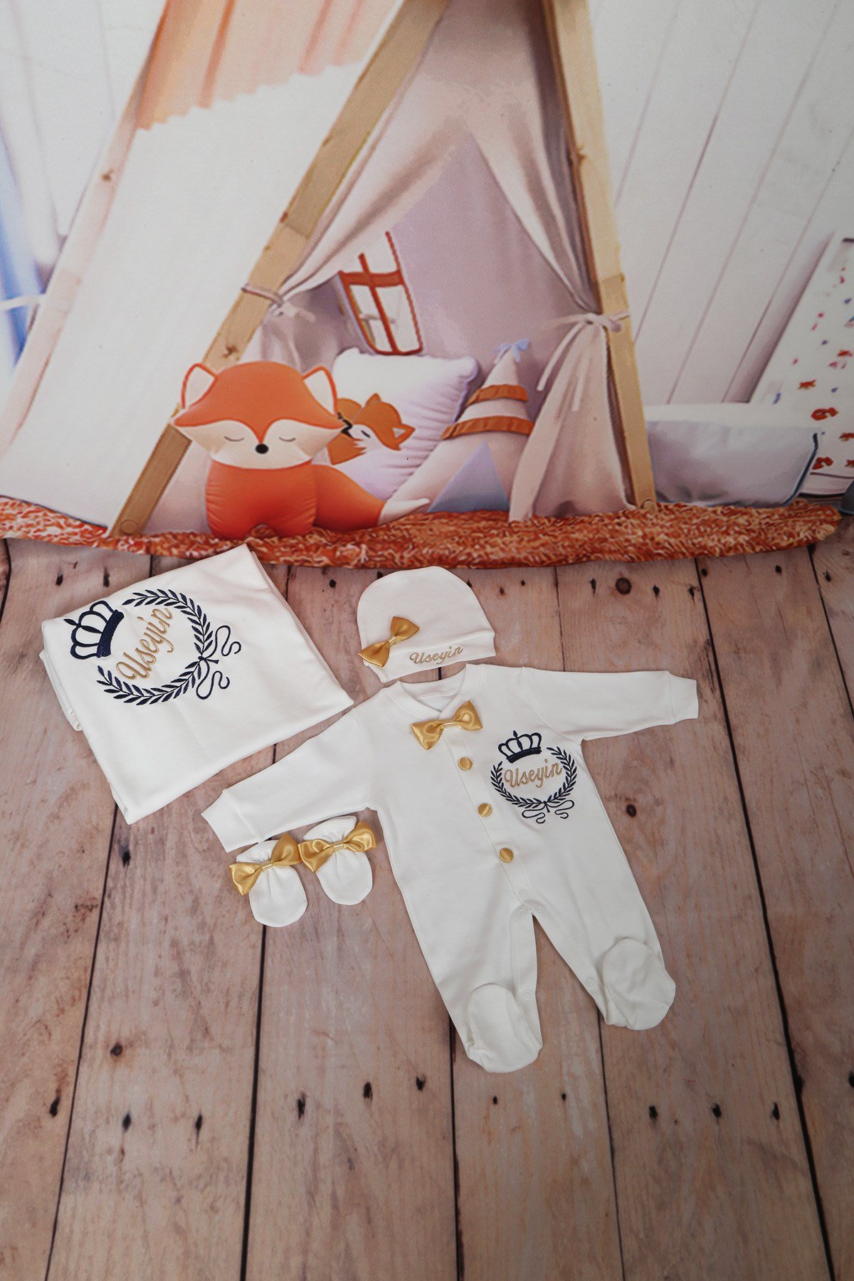 Lh4098 İsme Özel Çelenk Taclı Hastane Çıkışı 4'lü set