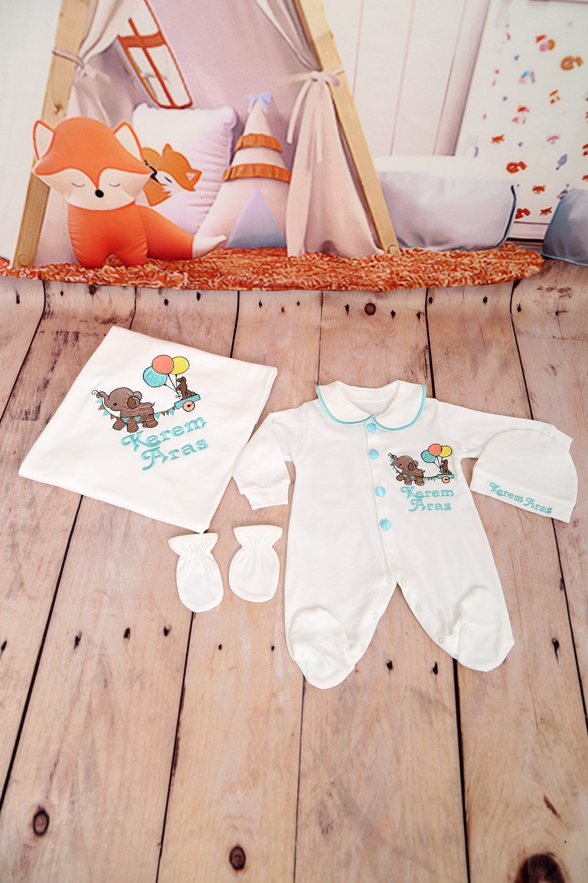 Lh4130 İsme Özel Balon Detaylı Hastane Çıkışı 4'lü set