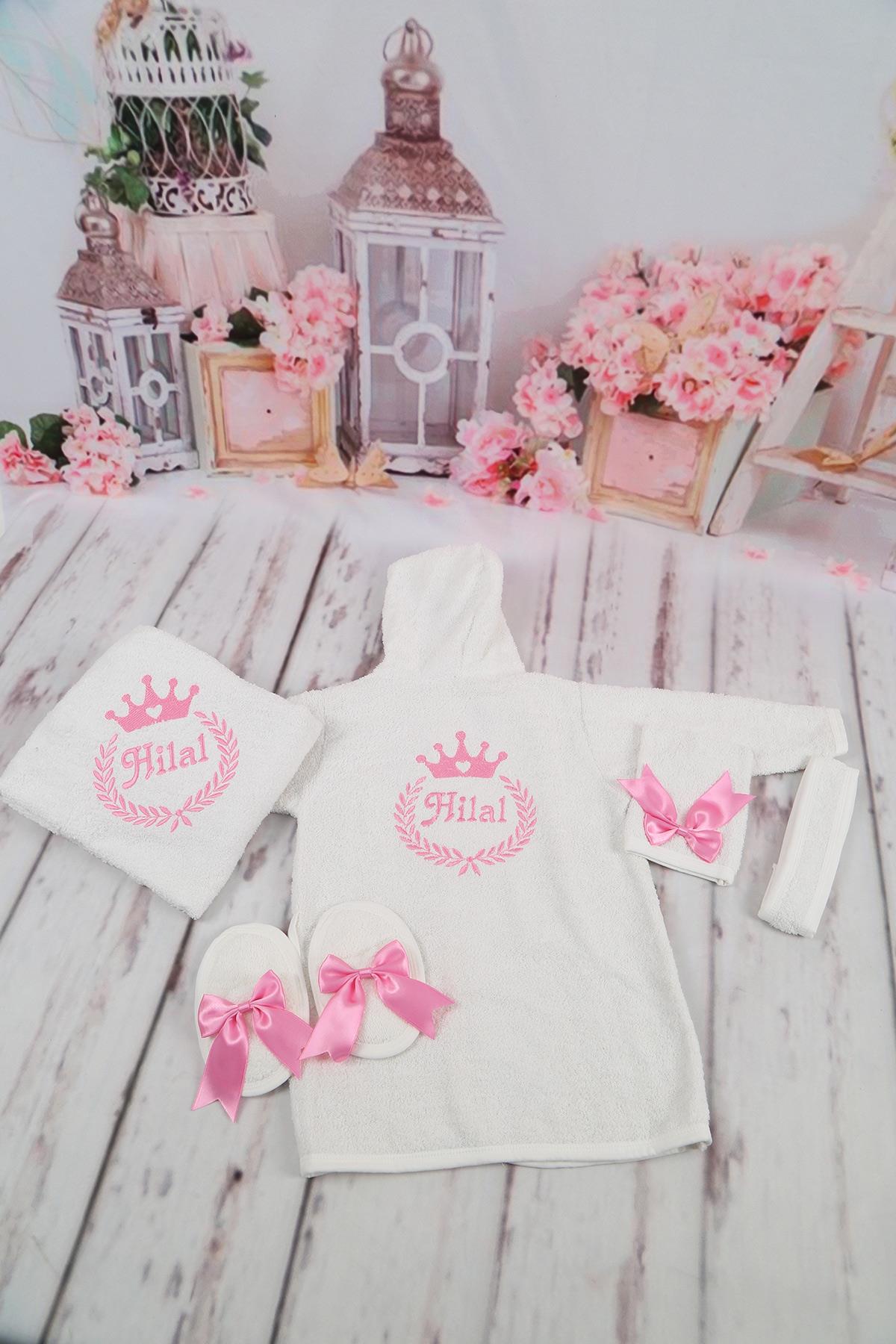 Lh5612 İsme Özel  Bornoz Seti