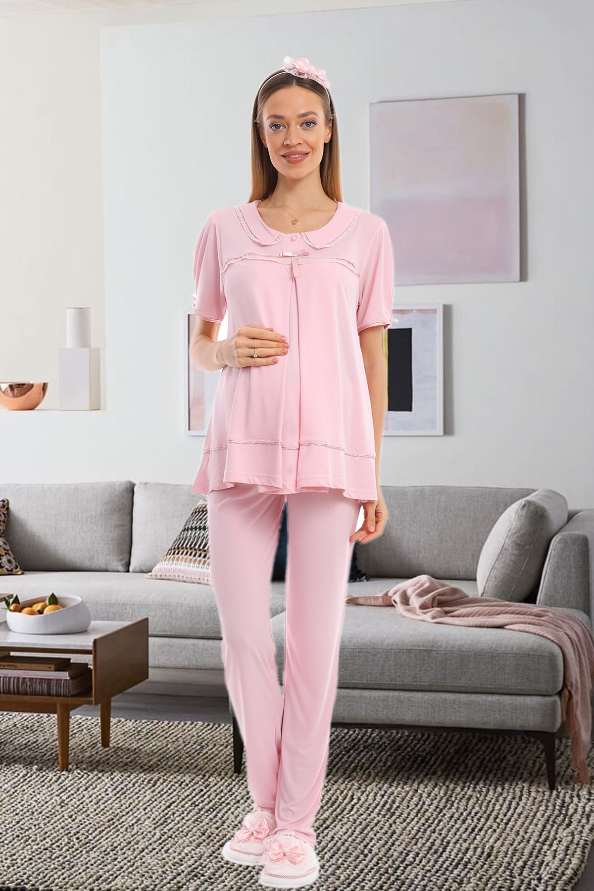 Lohusa Hamile 1072 Gizli Emzirme Özellikli Lohusa Pijama Takımı