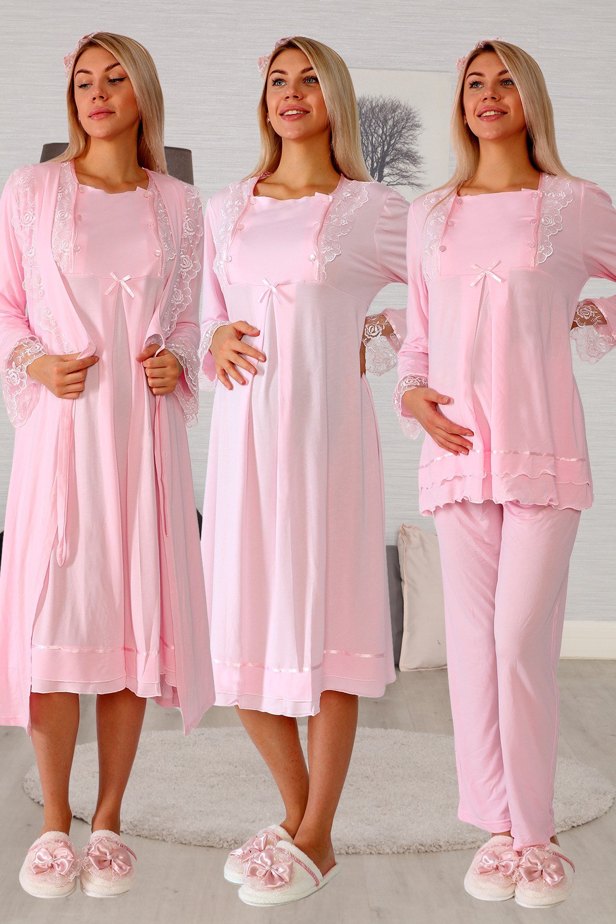 Lohusa Hamile 20120 Pembe 4lü Lohusa Hamile Set