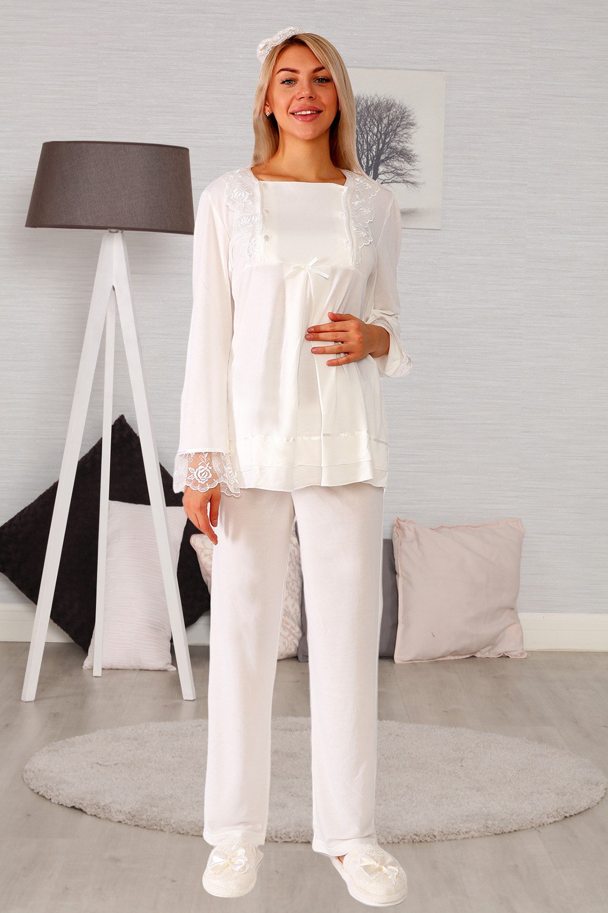 Lohusa Hamile 20122 Ekru Lohusa Pijama