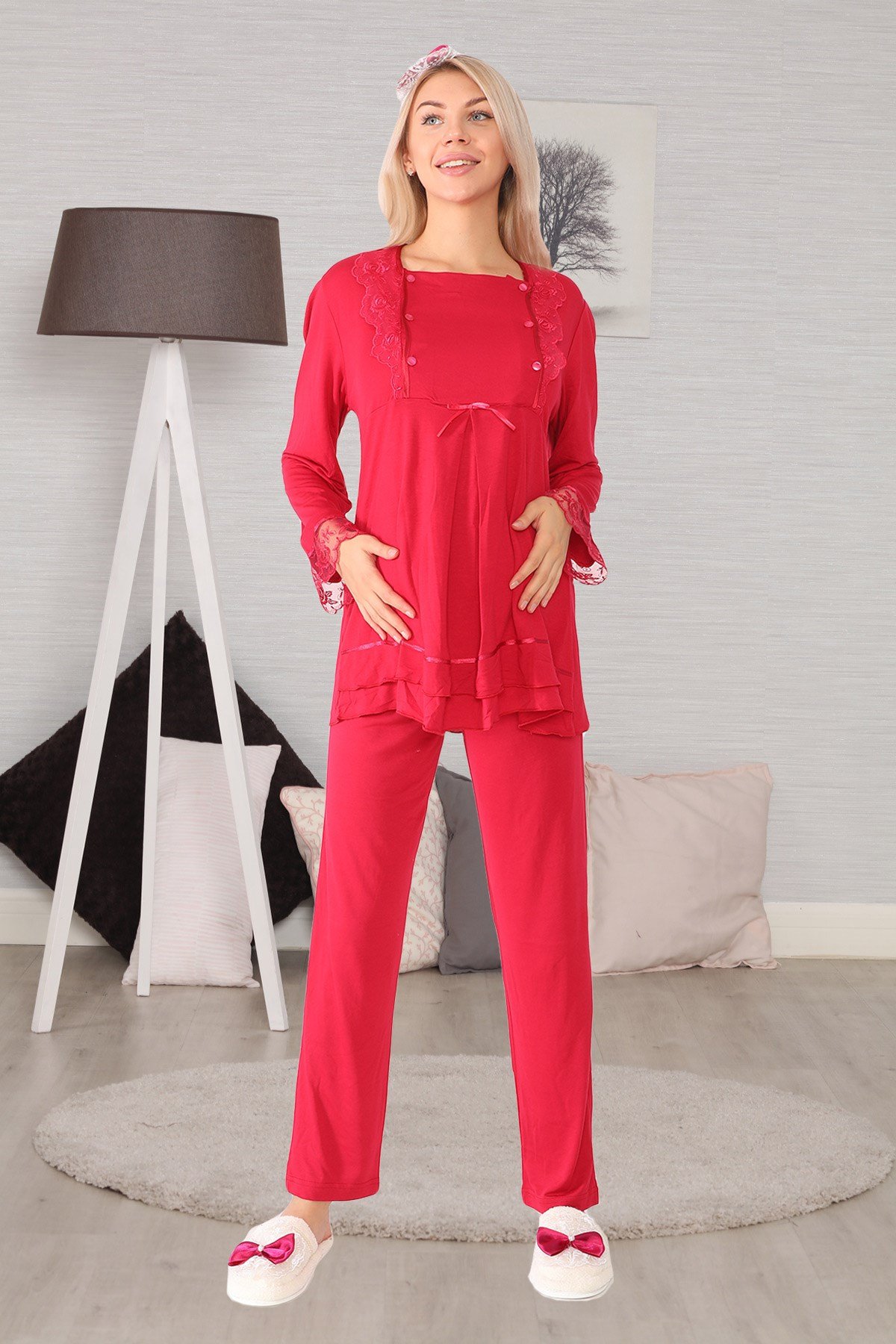 Lohusa Hamile 20122 Vişne Lohusa Pijama