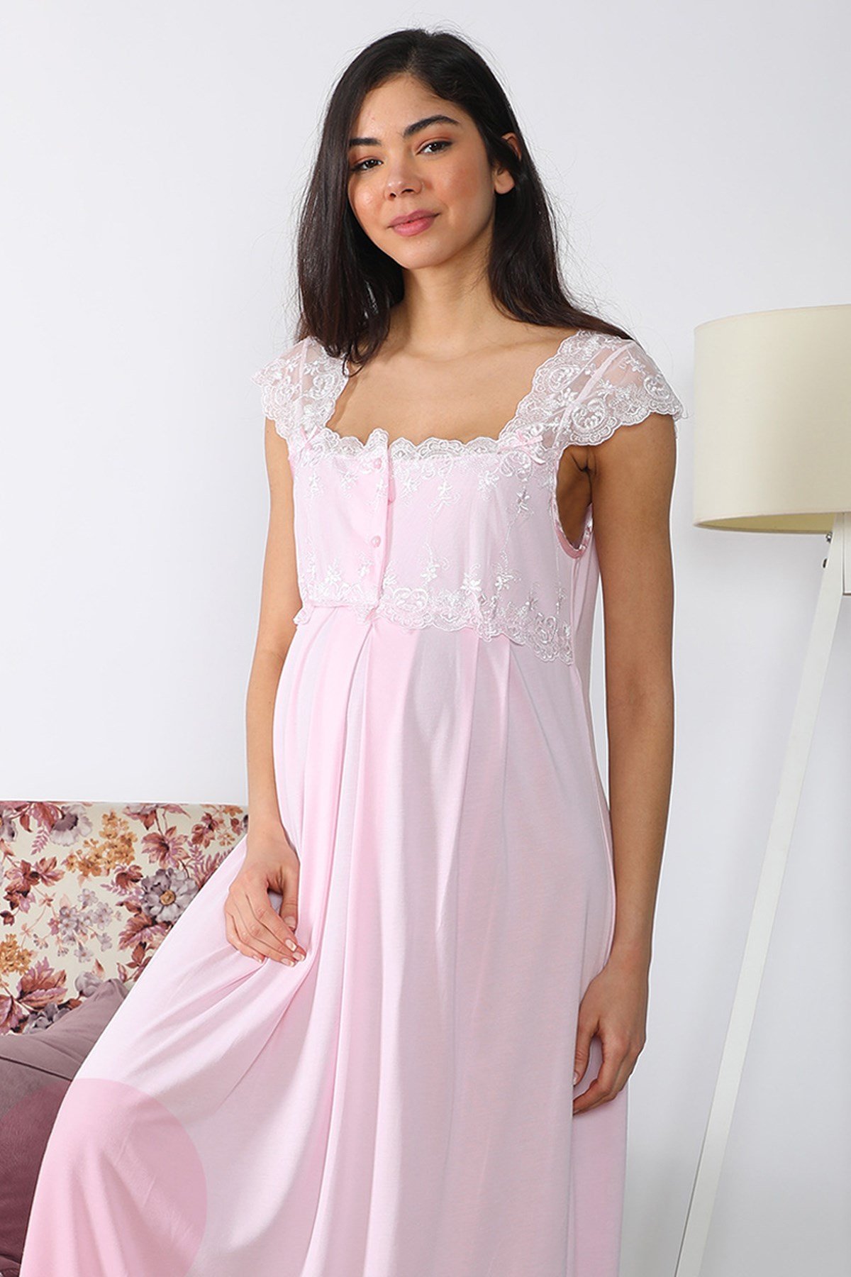 Lohusa Hamile 2504 Pembe Lohusa Gecelik Takımı