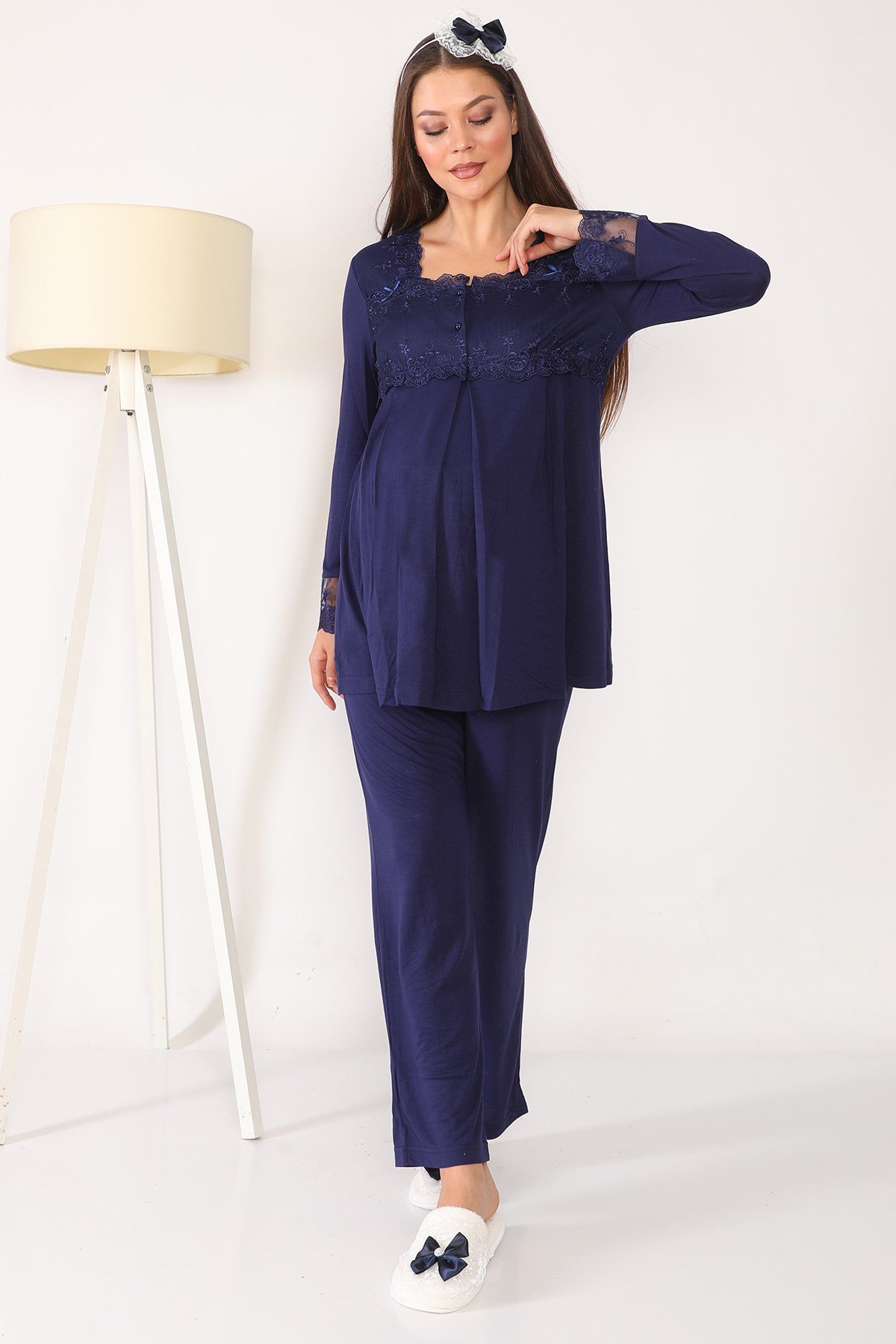 Lohusa Hamile 2603 Lacivert Lohusa Pijama