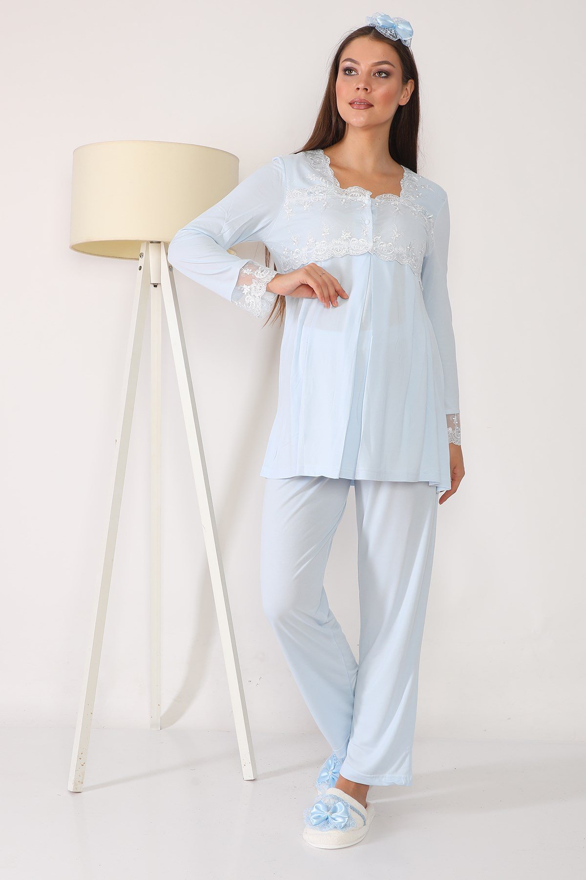 Lohusa Hamile 2603 Mavi Lohusa Pijama