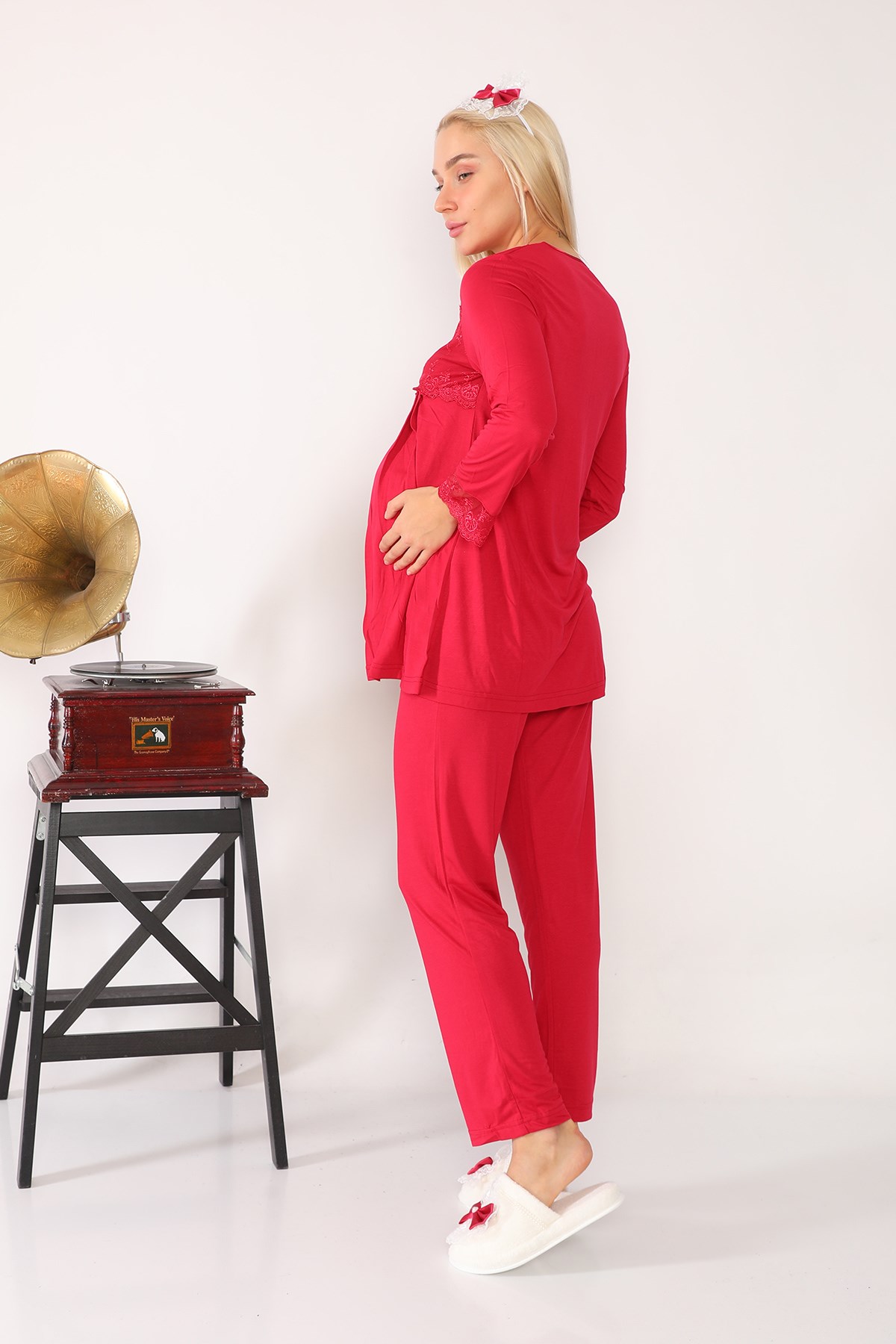 Lohusa Hamile 2603 Vişne Lohusa Pijama