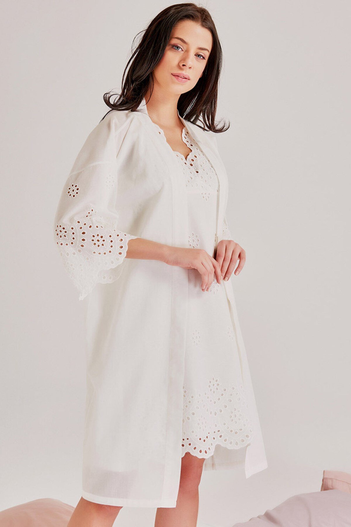 Magic Form 46108 Ekru Brodeli Lohusa Sabahlık