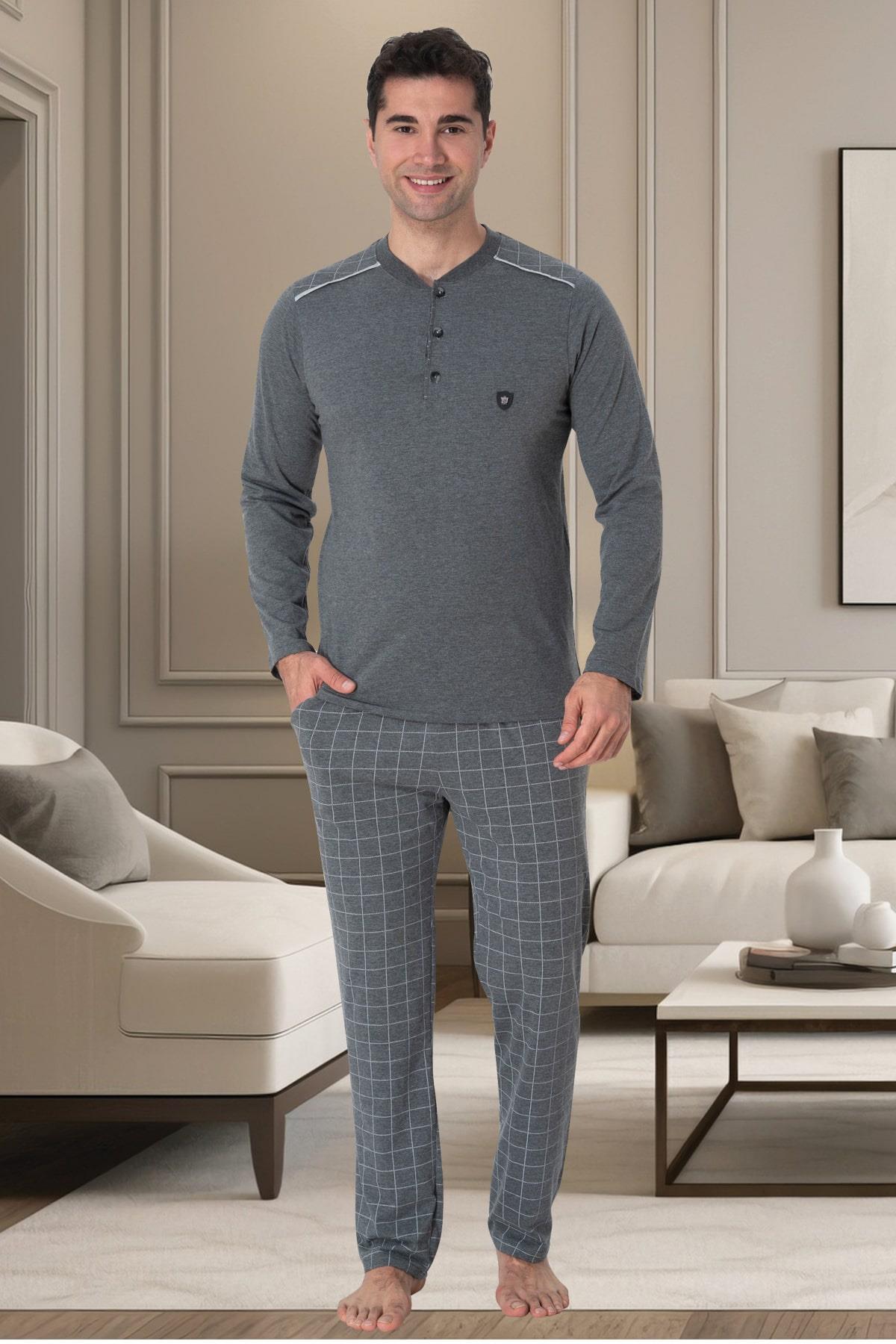 Mecit 2902 Füme Büyük Beden Erkek Pijama Takımı