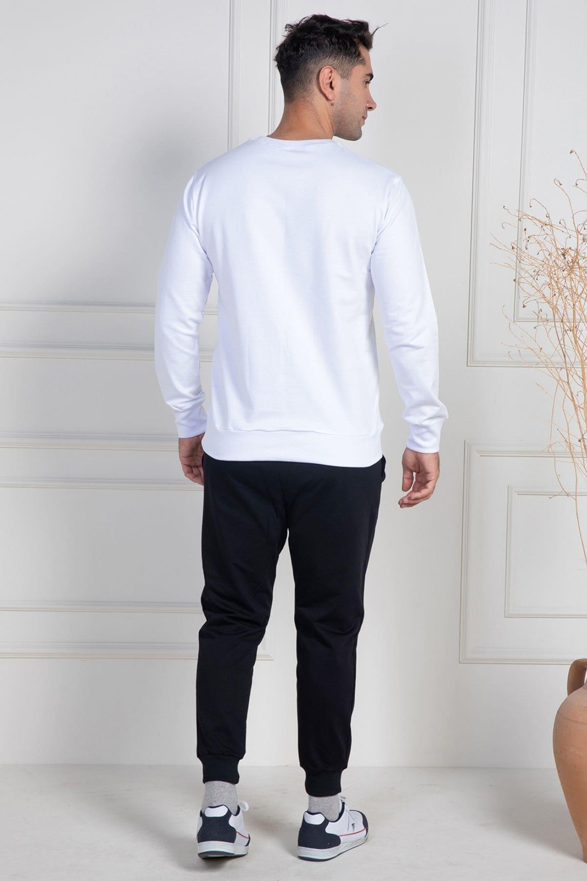 Mecit 2910 Beyaz İki İp Örme Spor Model Erkek Pijama Takımı